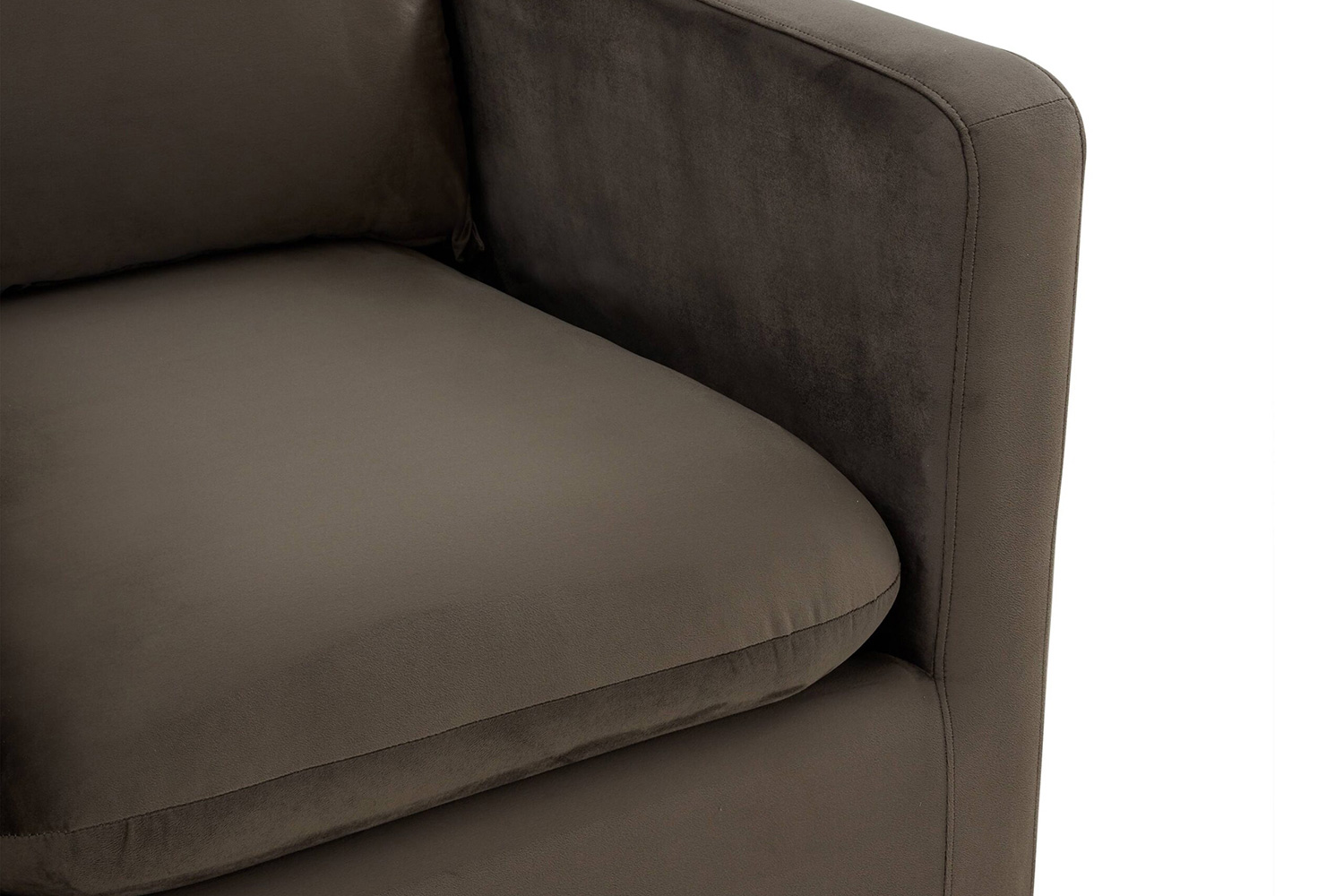 LeisureMod™ Nervo Modern Mid-Century Upholstered Velvet Accent Chair with Gold Base - Dark Gray