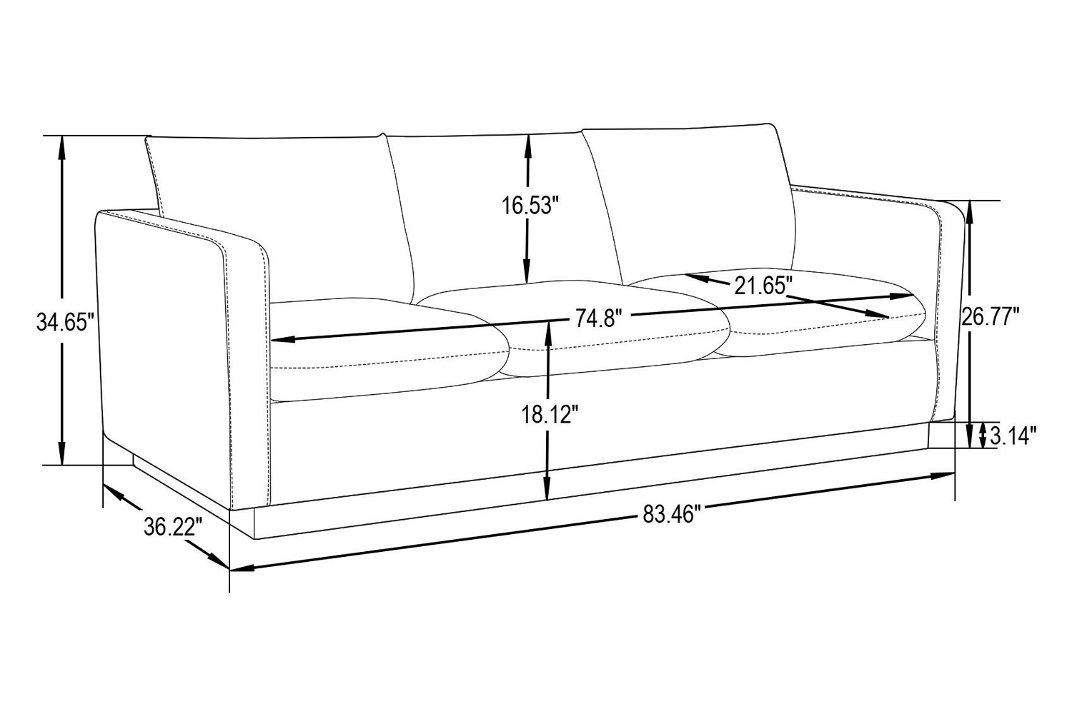 LeisureMod Nervo Modern Mid-Century Upholstered Leather Sofa with Gold Base - Gray