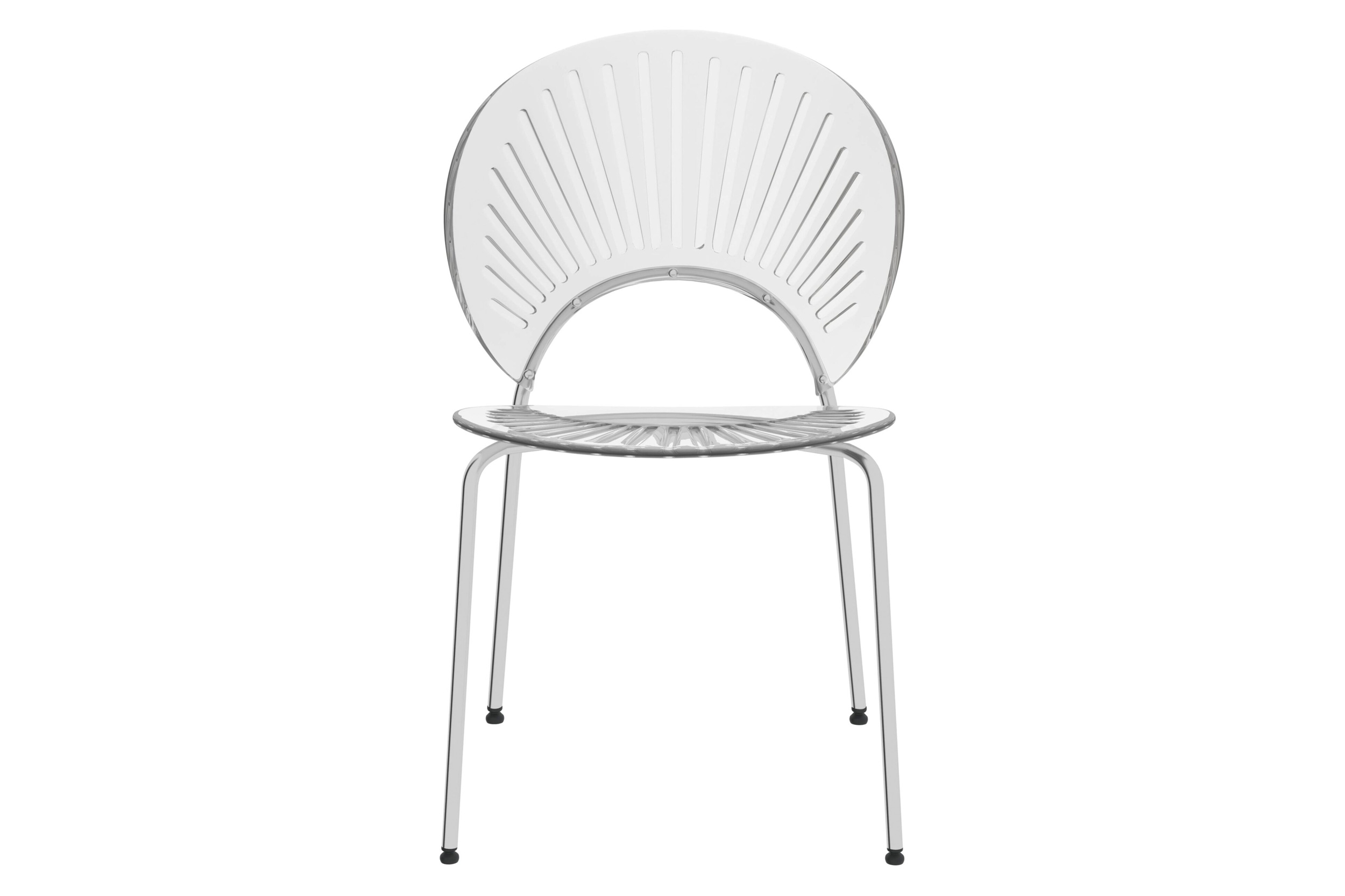 LeisureMod Opulent Modern Plastic Dining Chair in Chrome Metal Legs - Clear