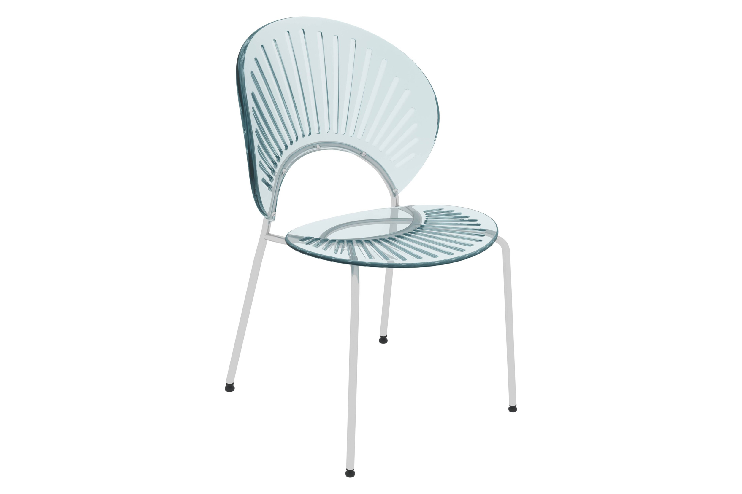 LeisureMod Opulent Modern Plastic Dining Chair in Chrome Metal Legs