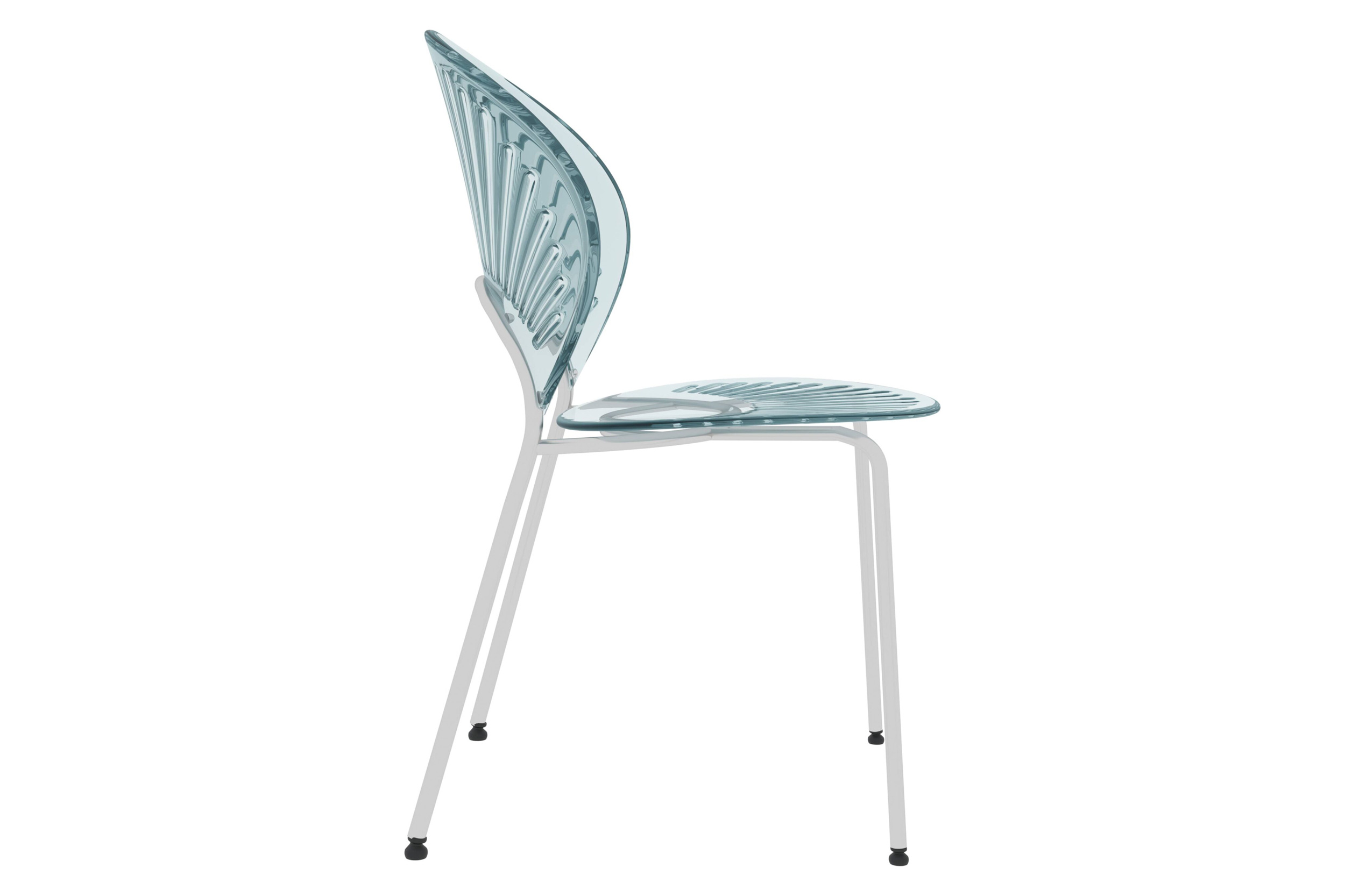 LeisureMod Opulent Modern Plastic Dining Chair in Chrome Metal Legs - Smoke