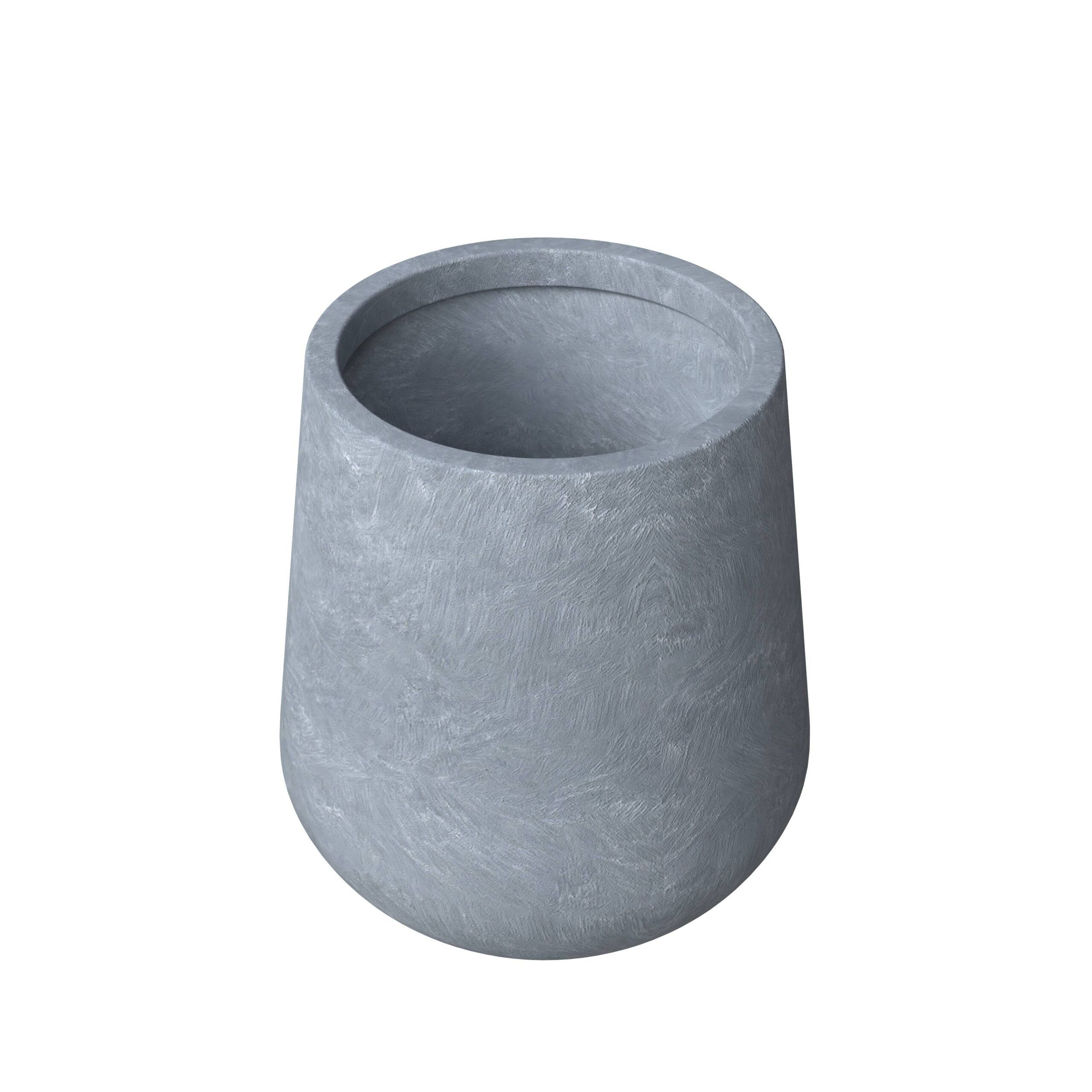 LeisureMod Orchid Modern 8" Tapered Round Planter Pot in Fiberstone and Clay