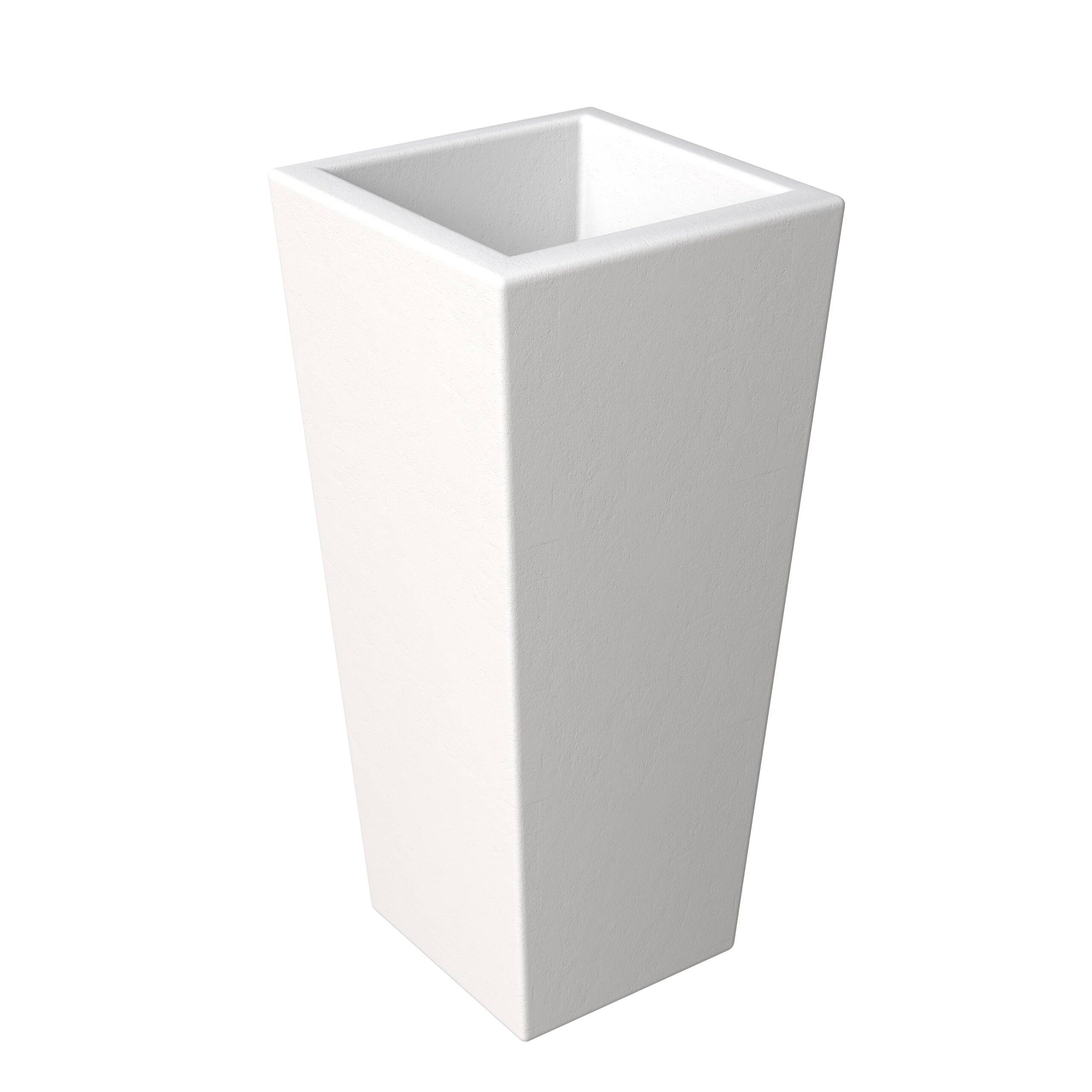 LeisureMod Orna 29" Tapered Square Fiberstone and MgO Clay Planter Pot