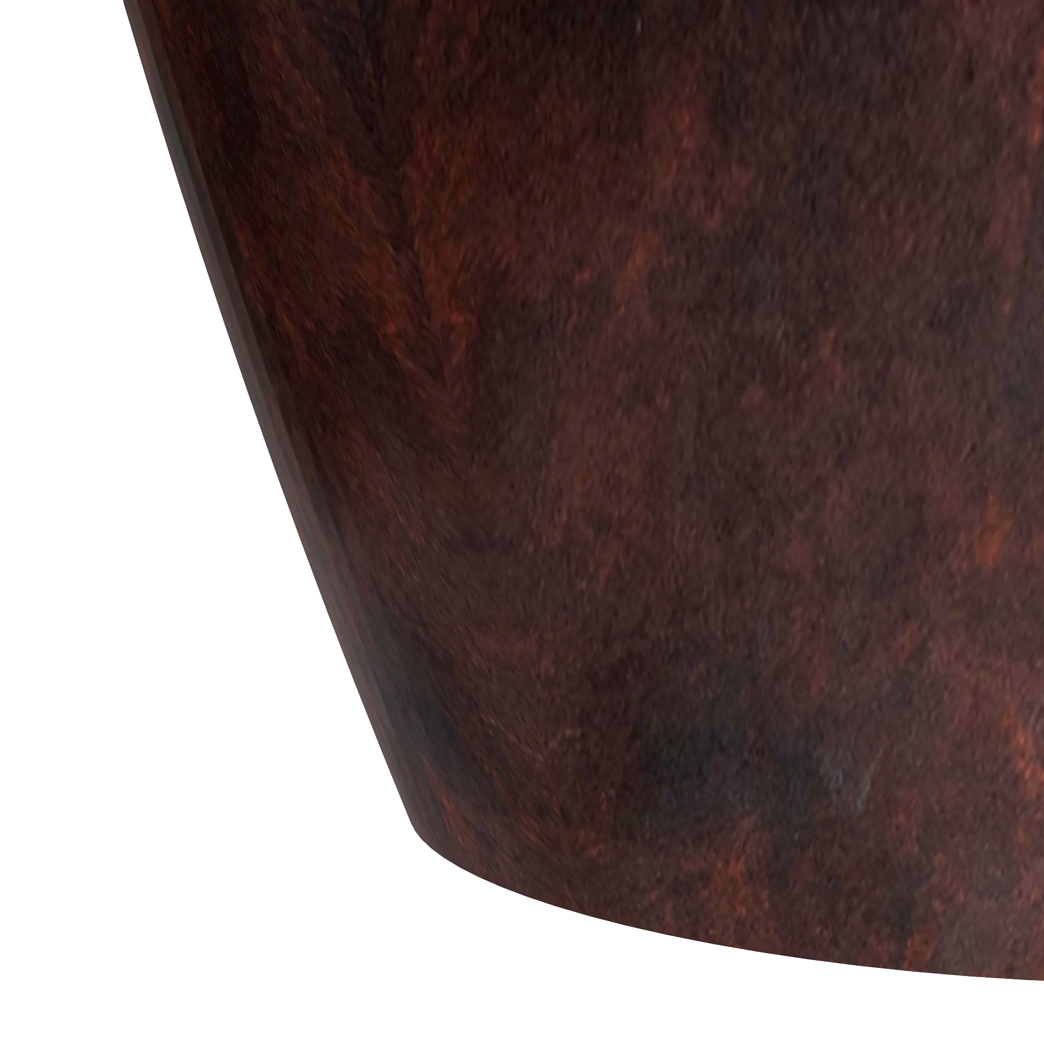 LeisureMod Petal Modern Tapered Round Planter in Fiberstone and Clay - Brown