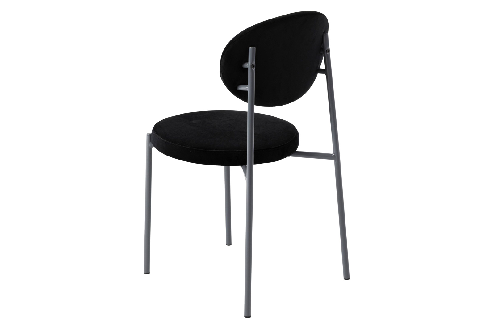 LeisureMod Euston Modern Velvet Dining Chair With Gray Steel Frame (Set Of 2) - Black