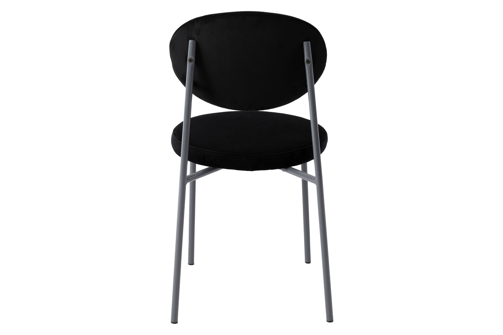 LeisureMod Euston Modern Velvet Dining Chair With Gray Steel Frame (Set Of 2) - Black