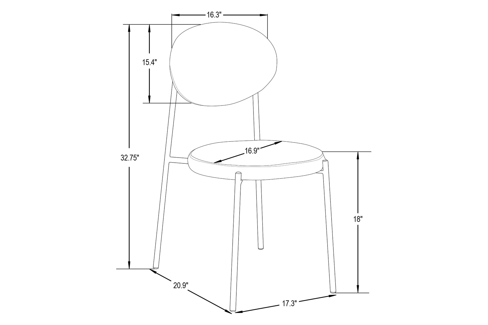 LeisureMod Euston Modern Velvet Dining Chair With Gray Steel Frame (Set Of 2) - Black