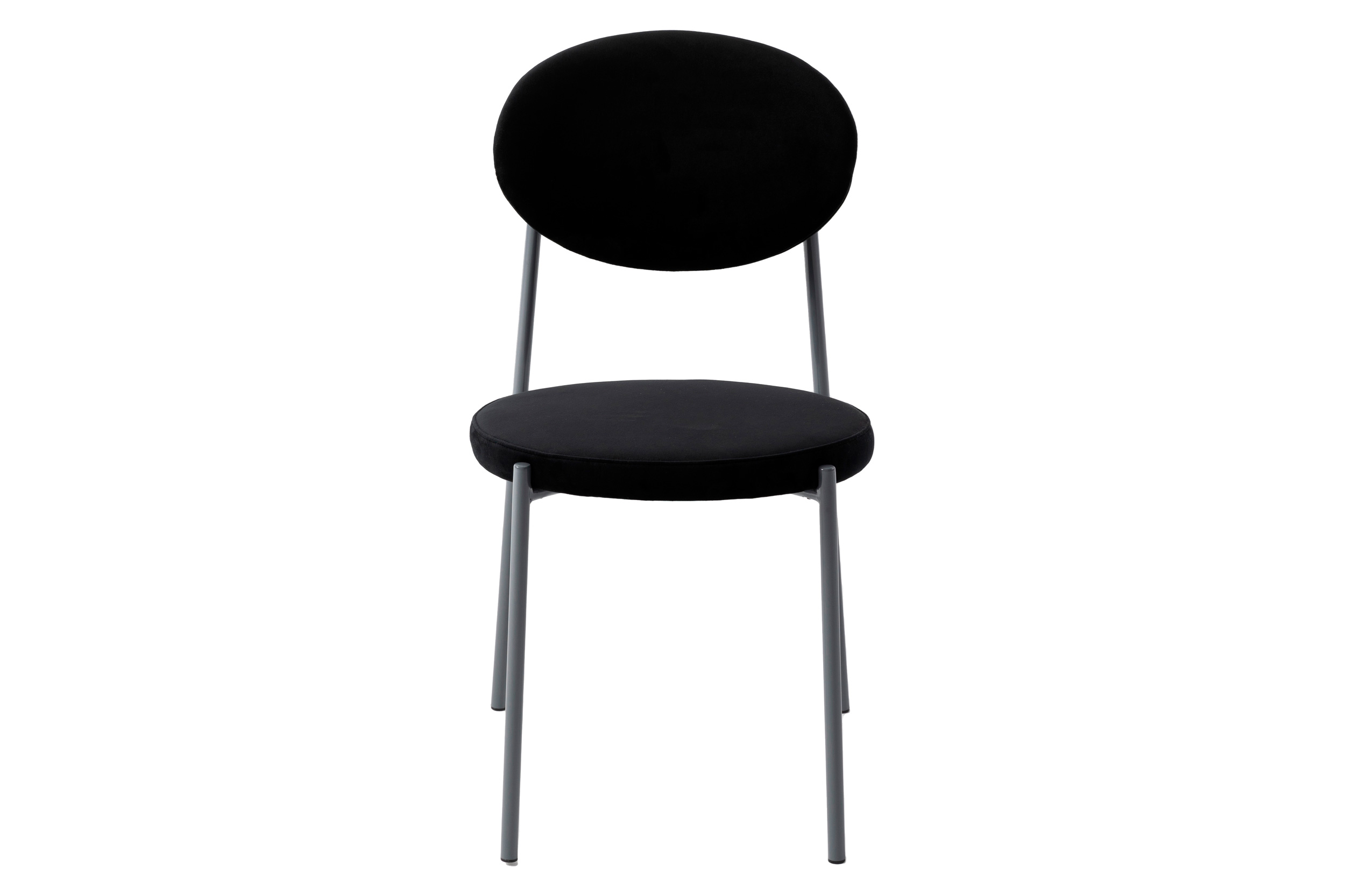 LeisureMod Euston Modern Velvet Dining Chair With Gray Steel Frame (Set Of 4) - Black