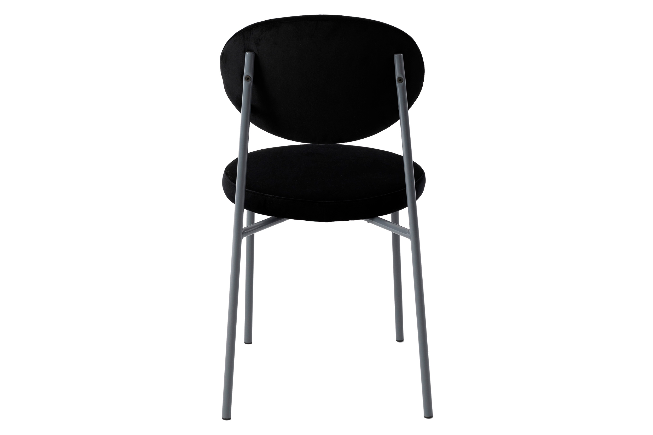 LeisureMod Euston Modern Velvet Dining Chair With Gray Steel Frame (Set Of 4) - Black