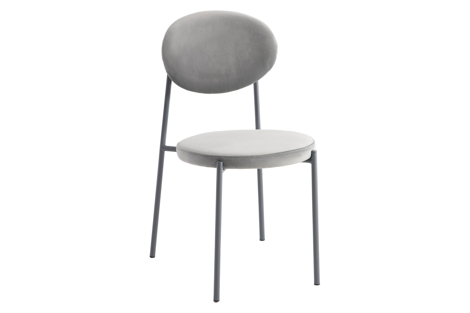 LeisureMod Euston Modern Velvet Dining Chair With Gray Steel Frame