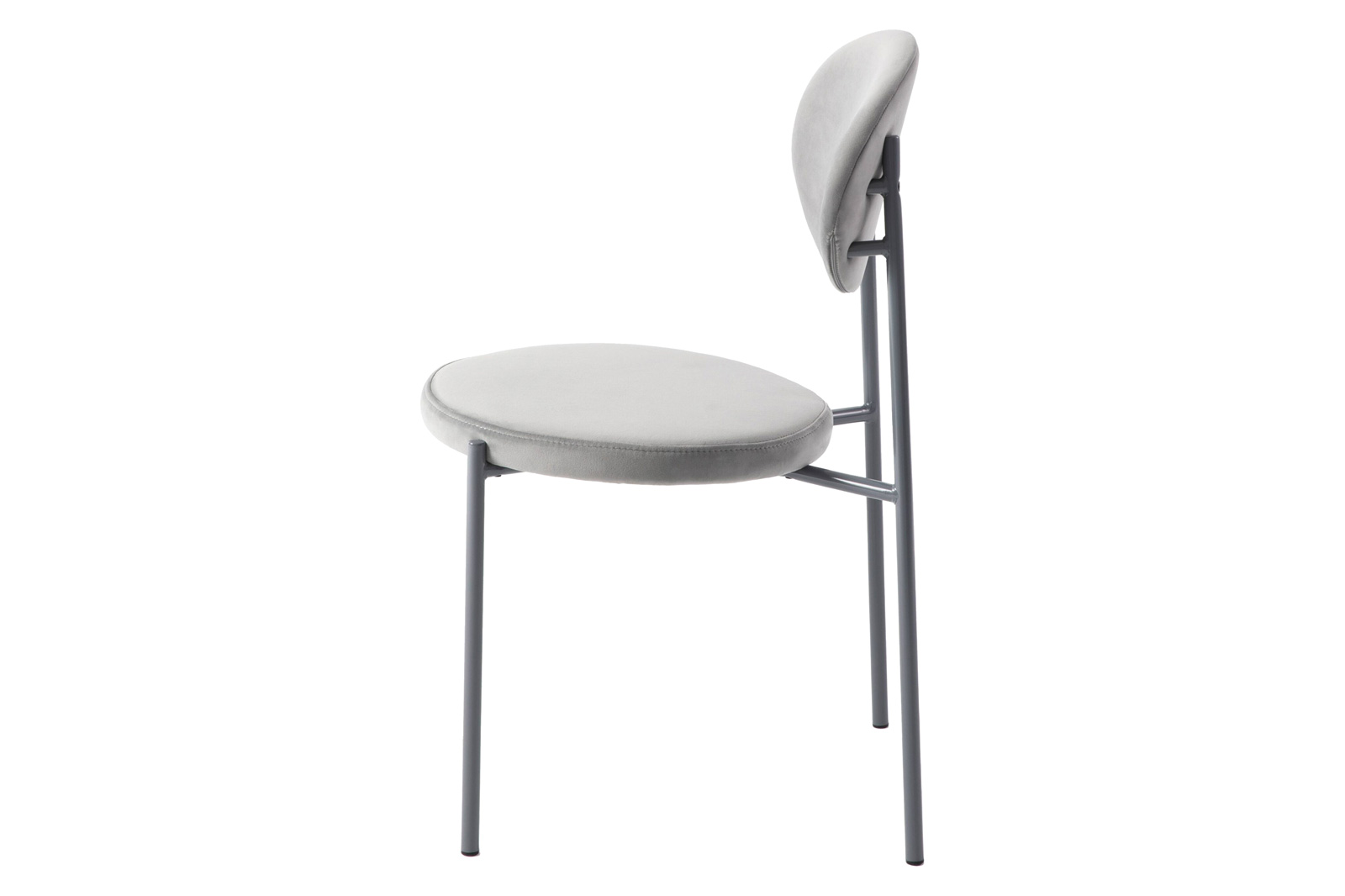 LeisureMod Euston Modern Velvet Dining Chair With Gray Steel Frame - Gray