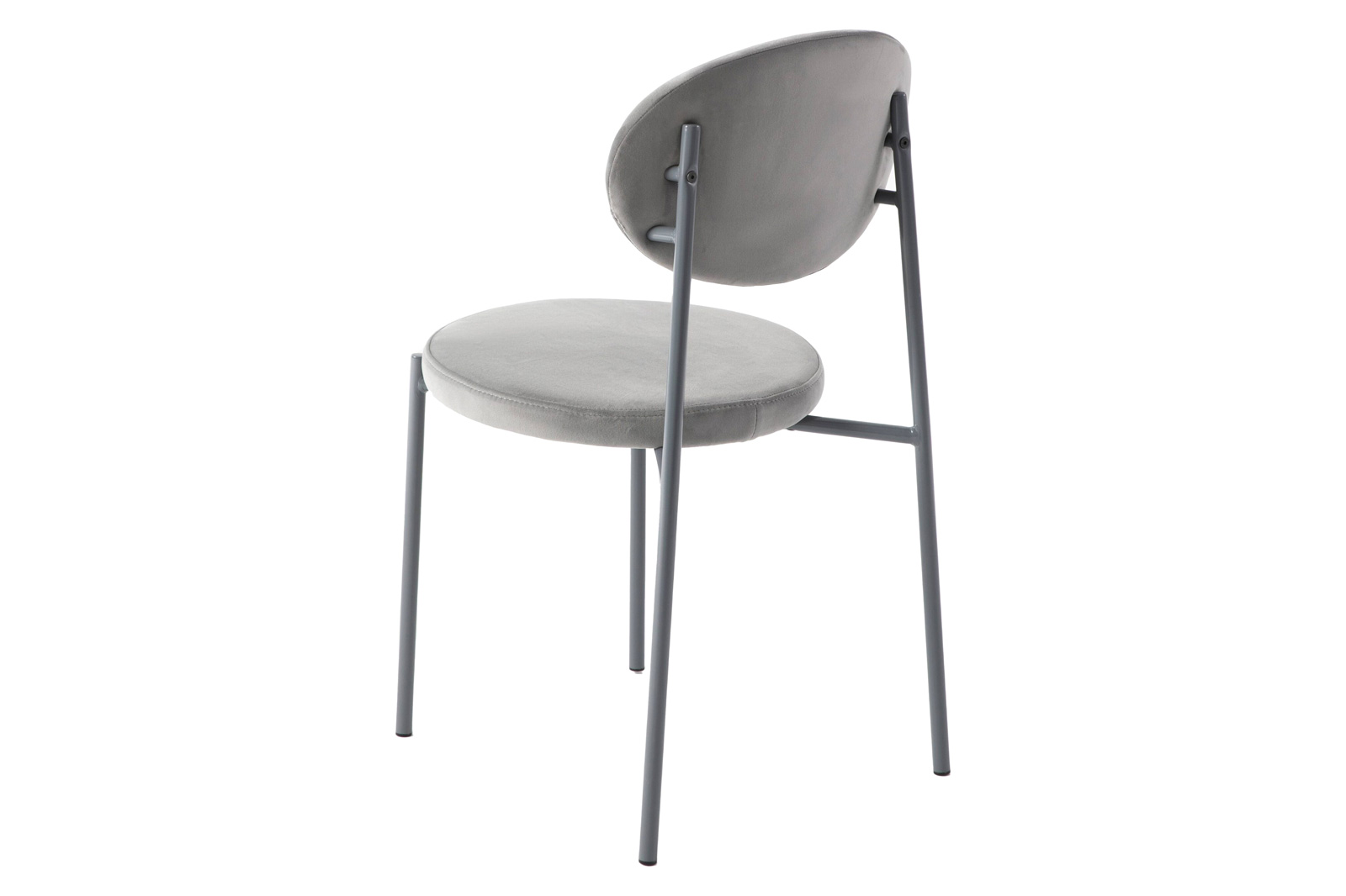 LeisureMod Euston Modern Velvet Dining Chair With Gray Steel Frame - Gray