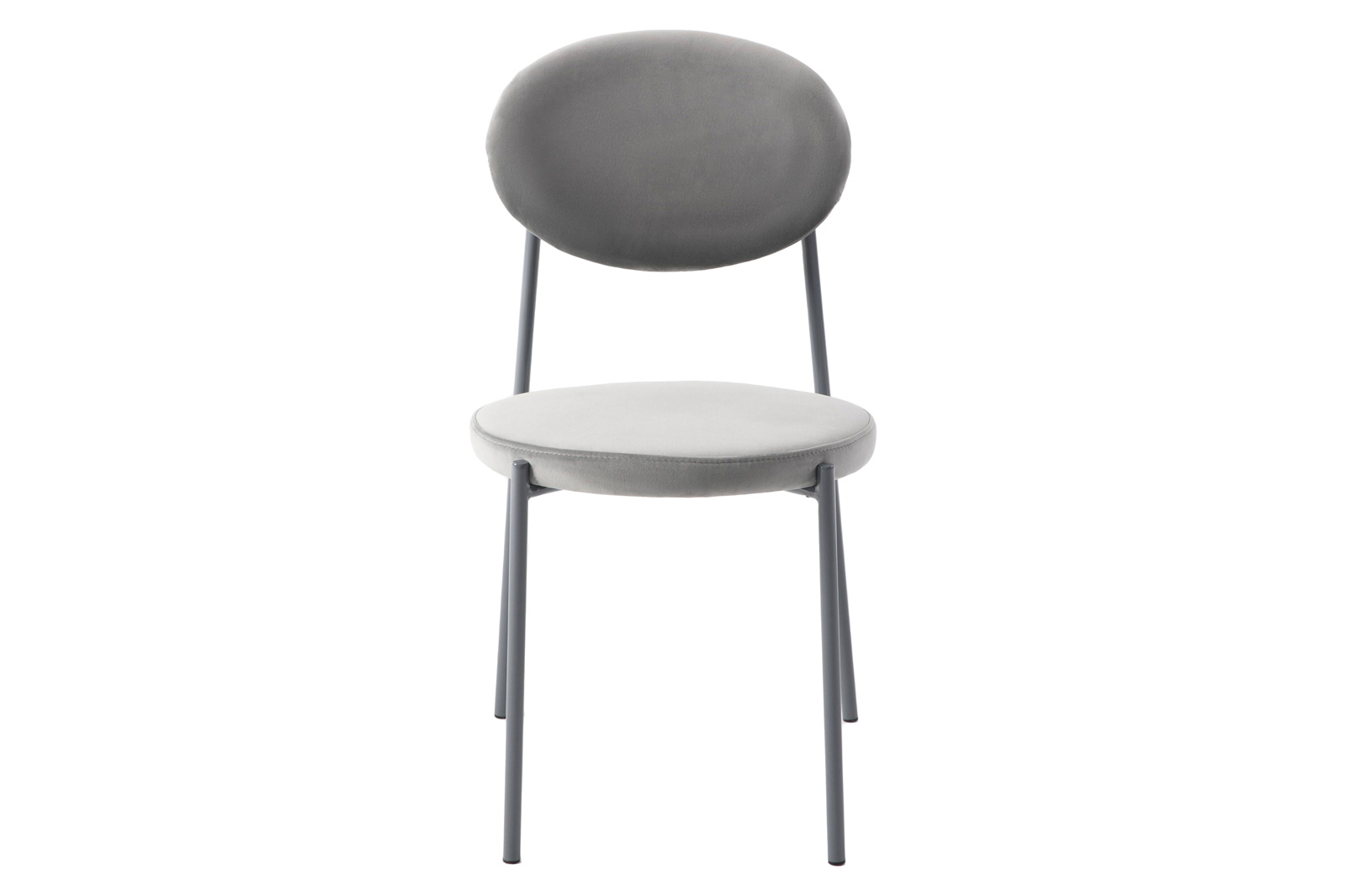 LeisureMod Euston Modern Velvet Dining Chair With Gray Steel Frame (Set Of 2) - Gray