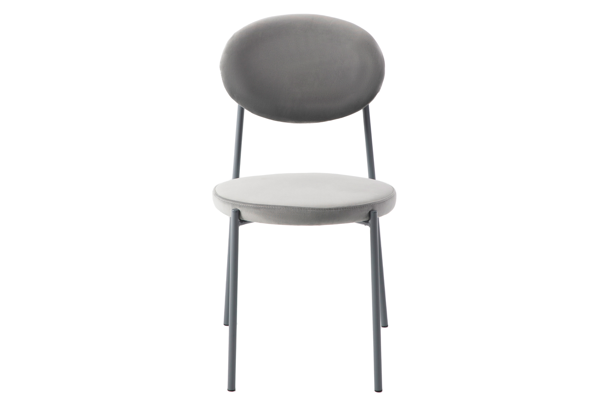 LeisureMod Euston Modern Velvet Dining Chair With Gray Steel Frame (Set Of 4) - Gray