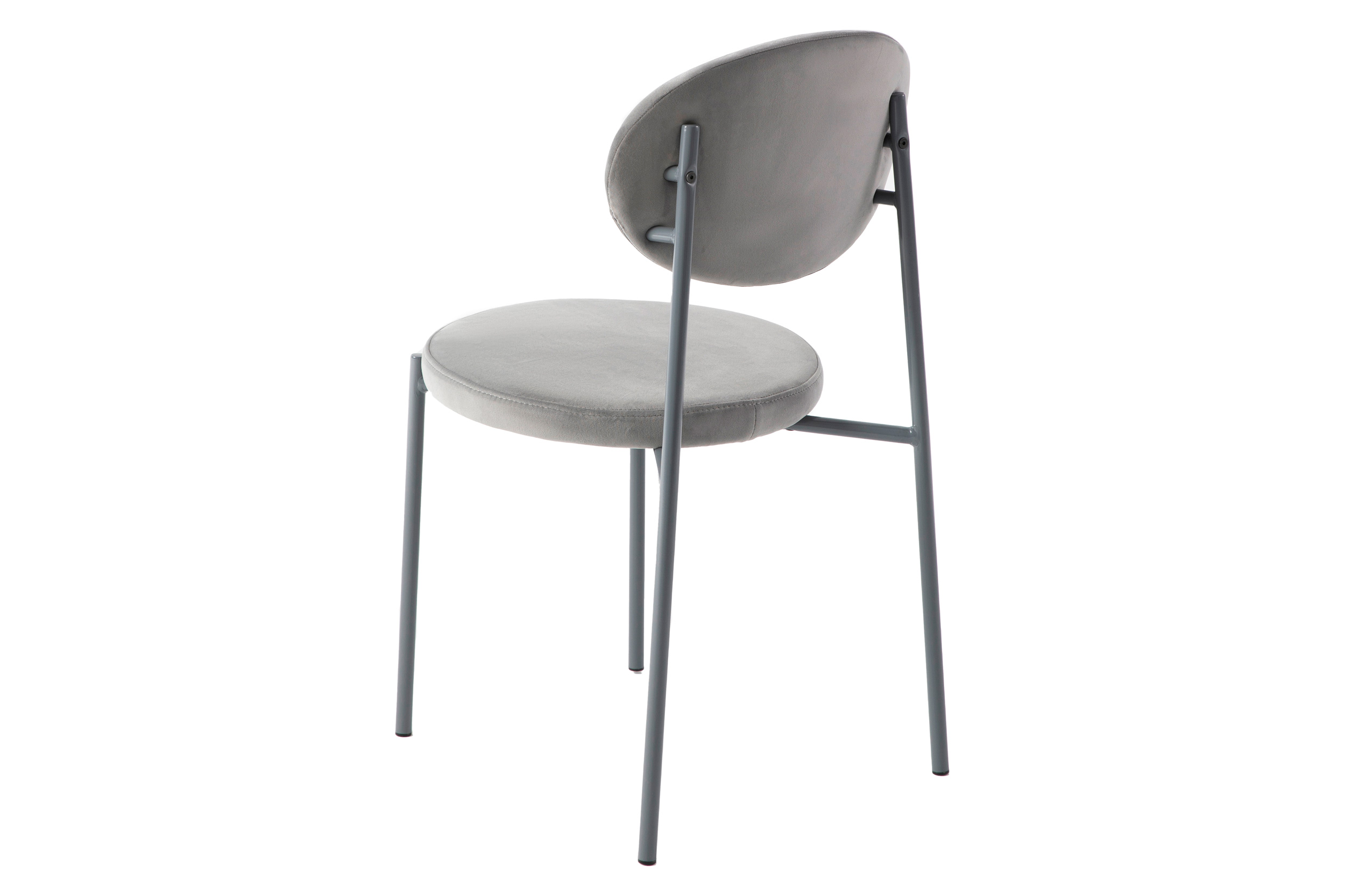 LeisureMod Euston Modern Velvet Dining Chair With Gray Steel Frame (Set Of 4) - Gray