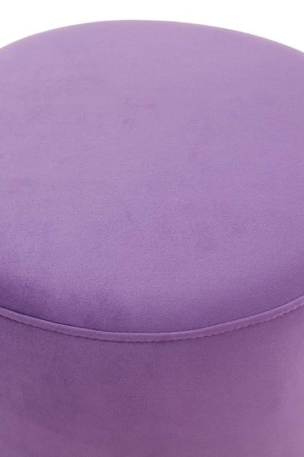 LeisureMod™ Remmey 16" Round Velvet Ottoman with Gold Base - Purple