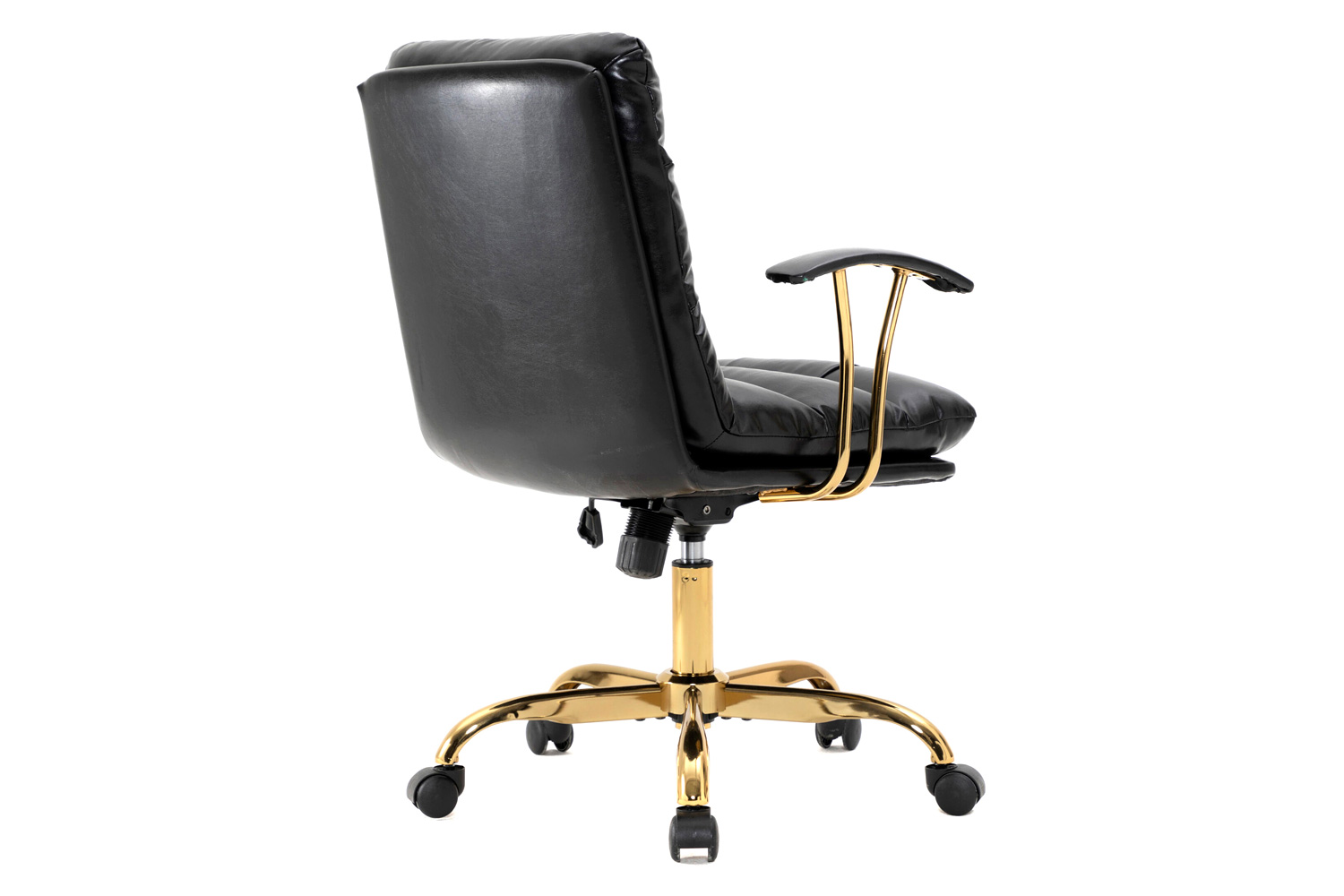 LeisureMod Regina Modern Leather Adjustable Conference Office Chair - Black