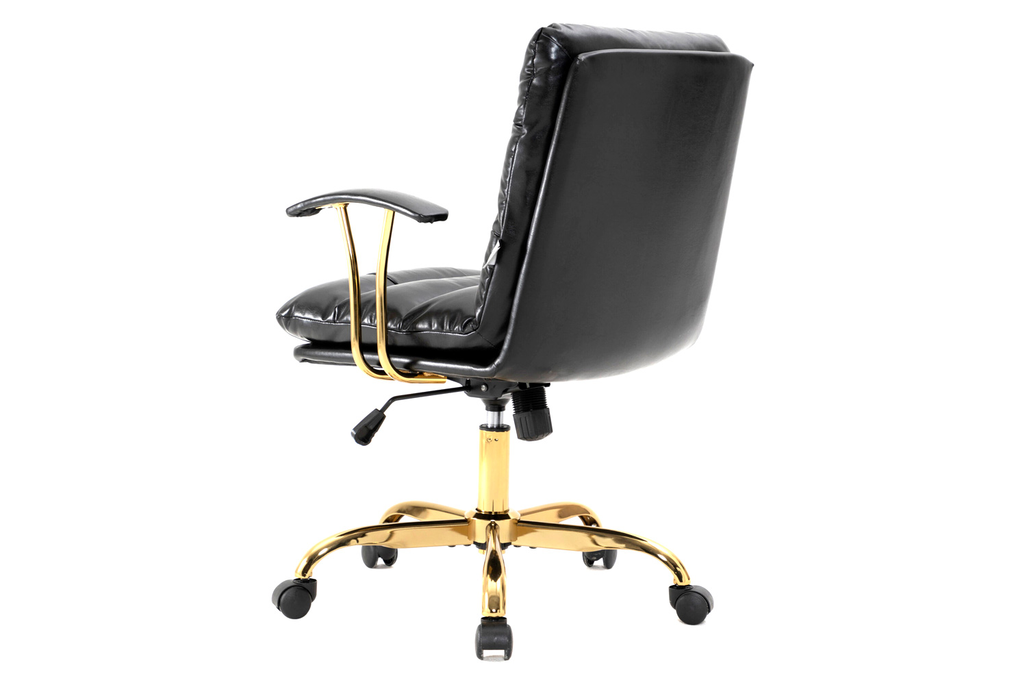 LeisureMod Regina Modern Leather Adjustable Conference Office Chair - Black