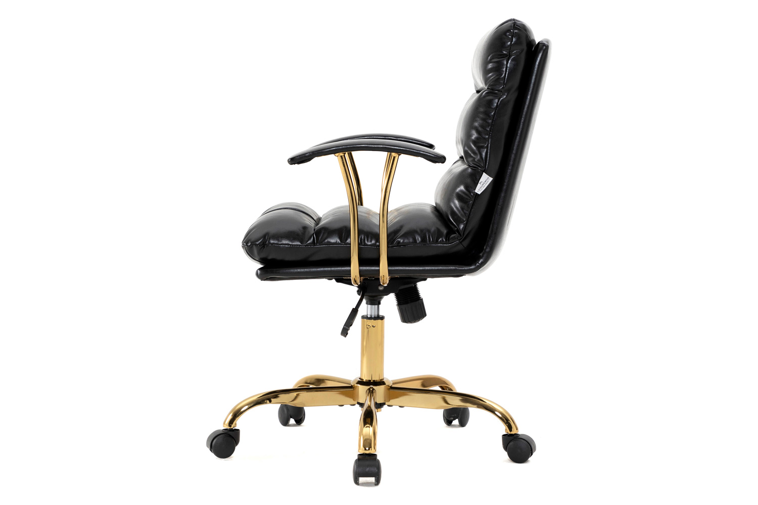 LeisureMod Regina Modern Leather Adjustable Conference Office Chair - Black