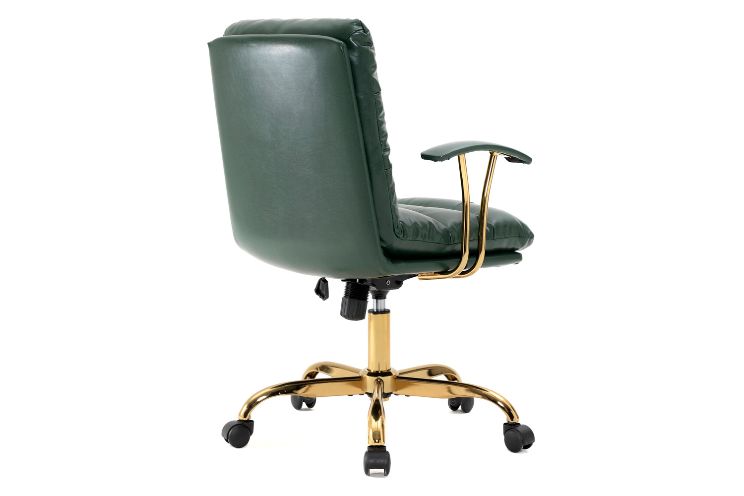 LeisureMod Regina Modern Leather Adjustable Conference Office Chair - Pine/Green