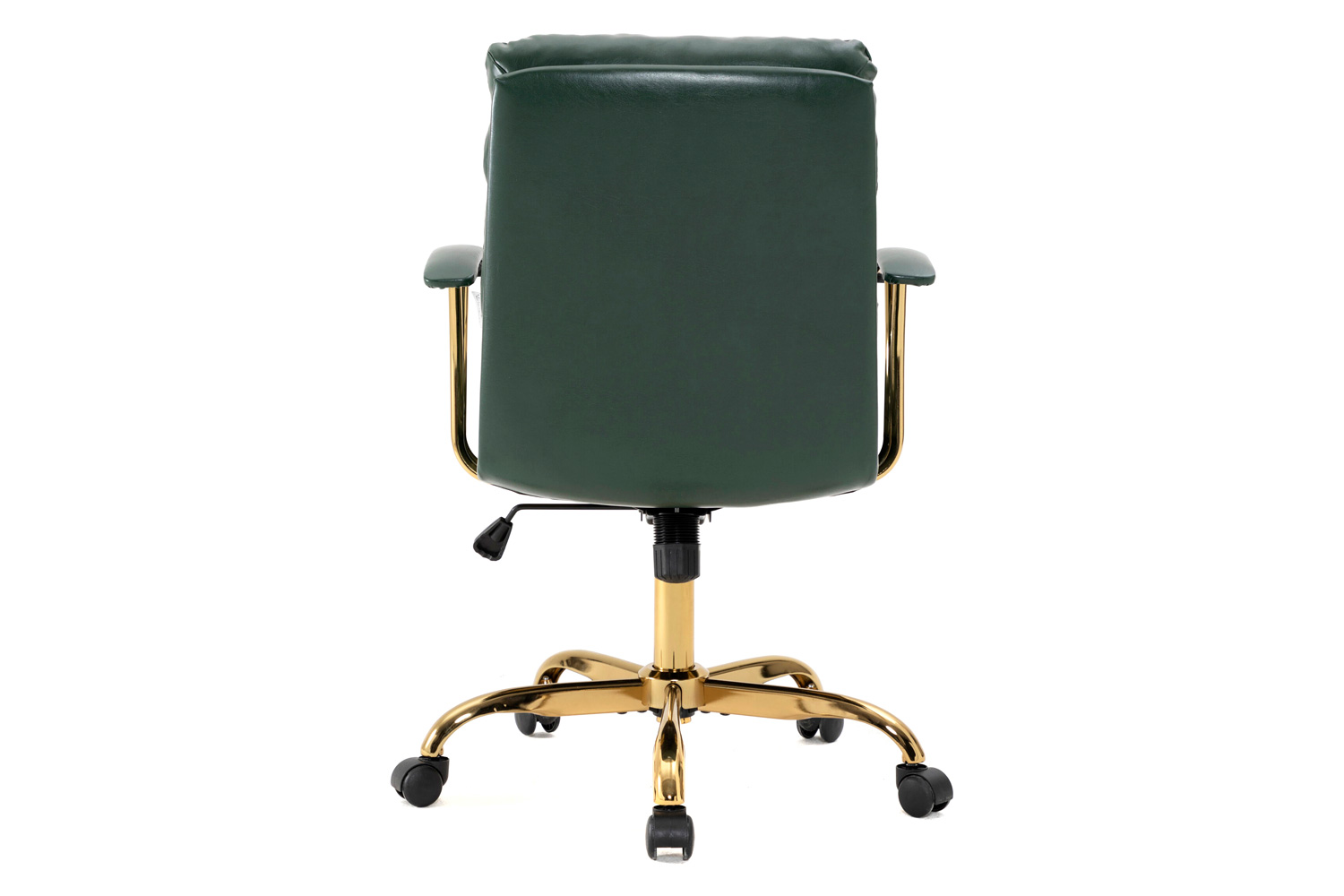 LeisureMod Regina Modern Leather Adjustable Conference Office Chair - Pine/Green