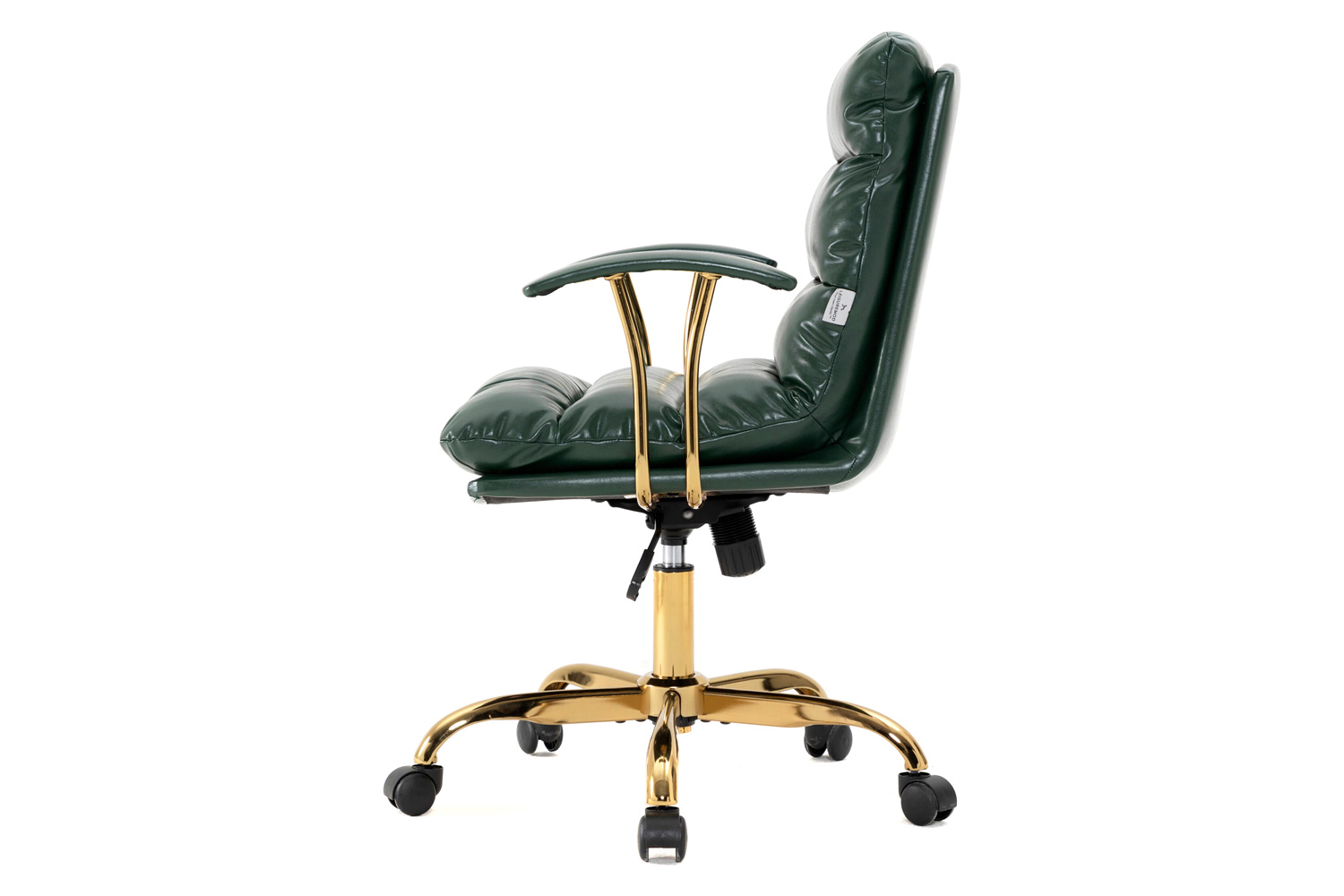 LeisureMod Regina Modern Leather Adjustable Conference Office Chair - Pine/Green