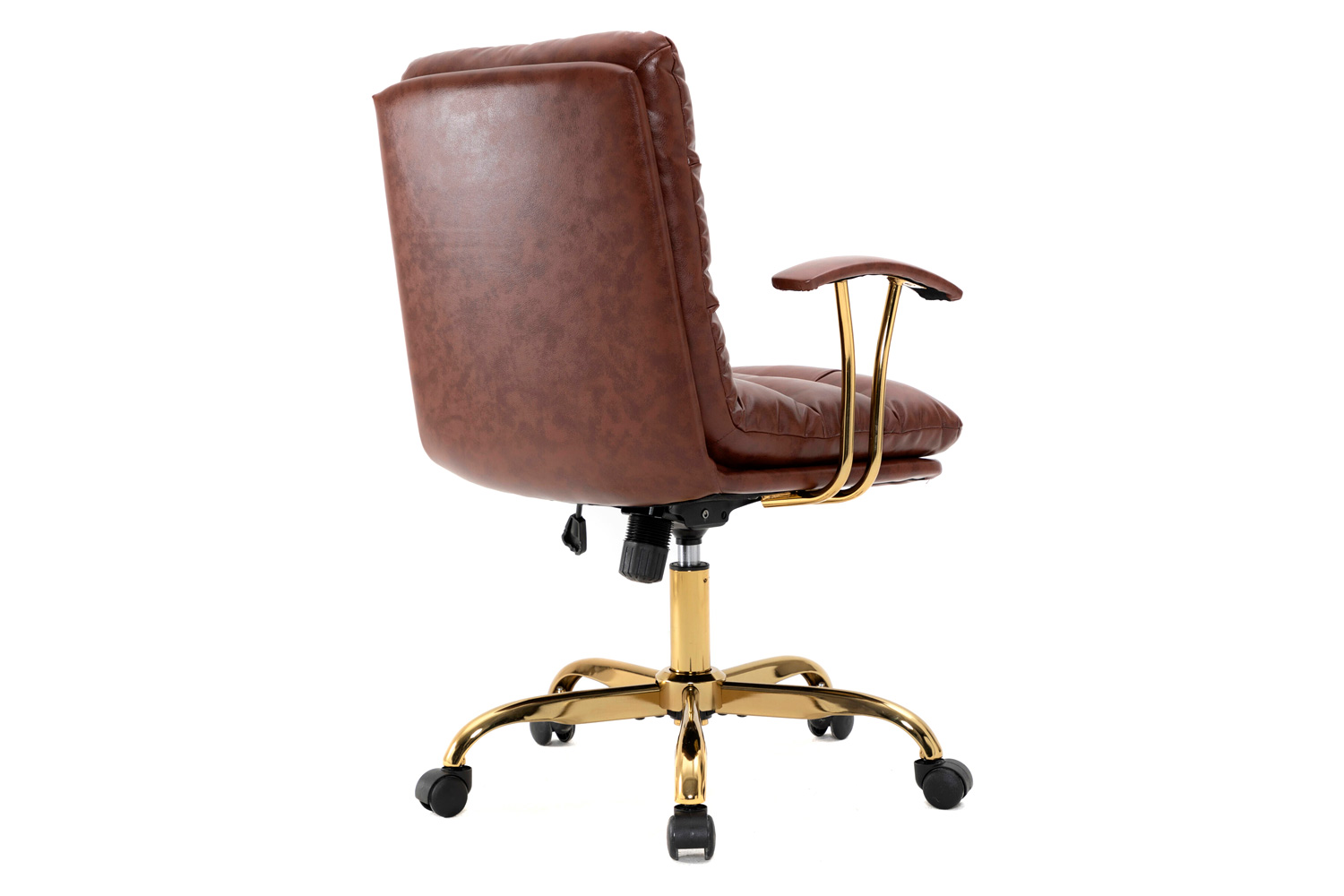 LeisureMod Regina Modern Leather Adjustable Conference Office Chair - Walnut/Brown