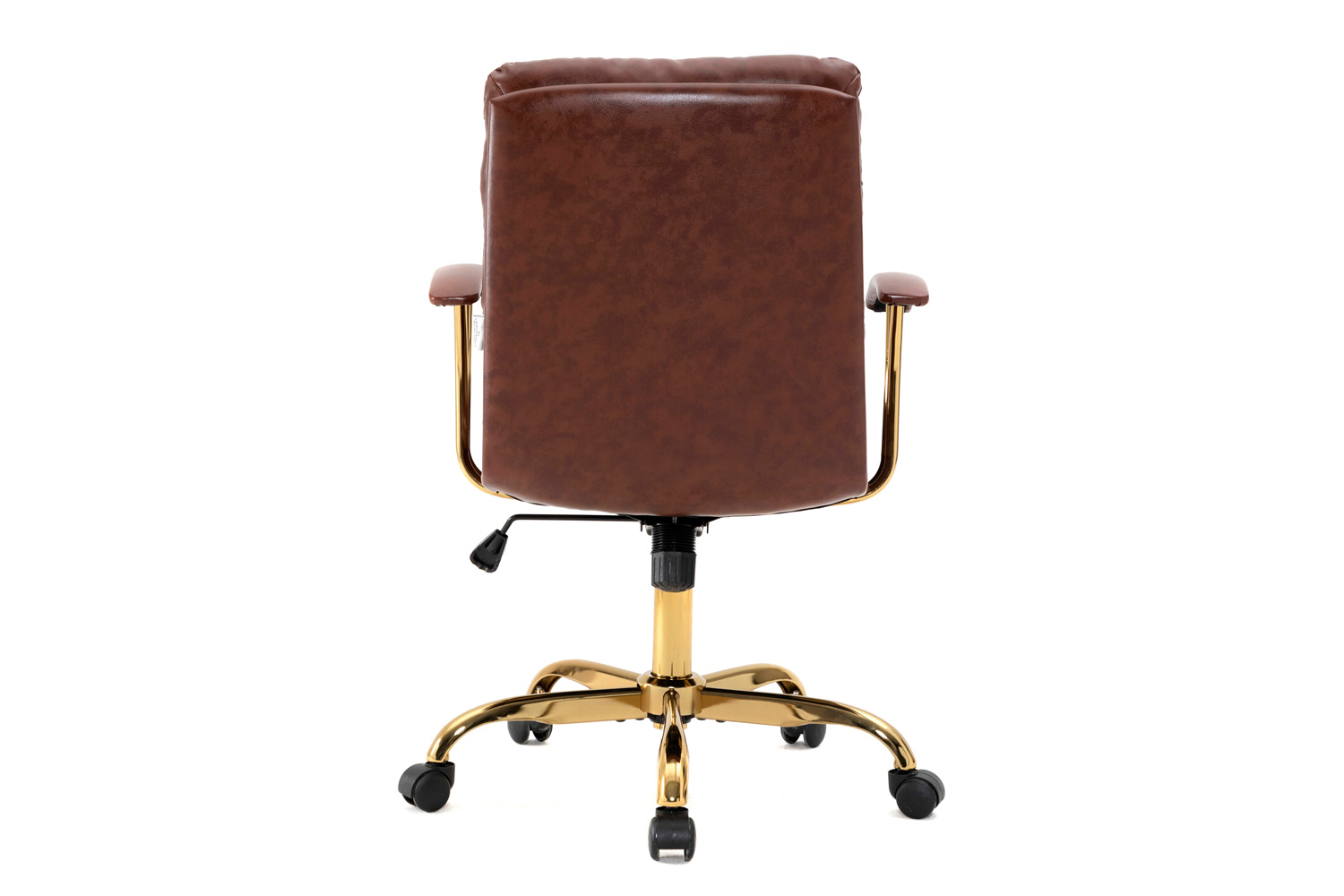 LeisureMod Regina Modern Leather Adjustable Conference Office Chair - Walnut/Brown