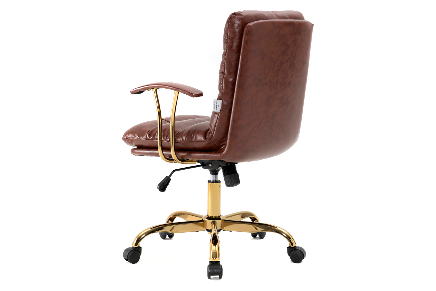 LeisureMod Regina Modern Leather Adjustable Conference Office Chair - Walnut/Brown