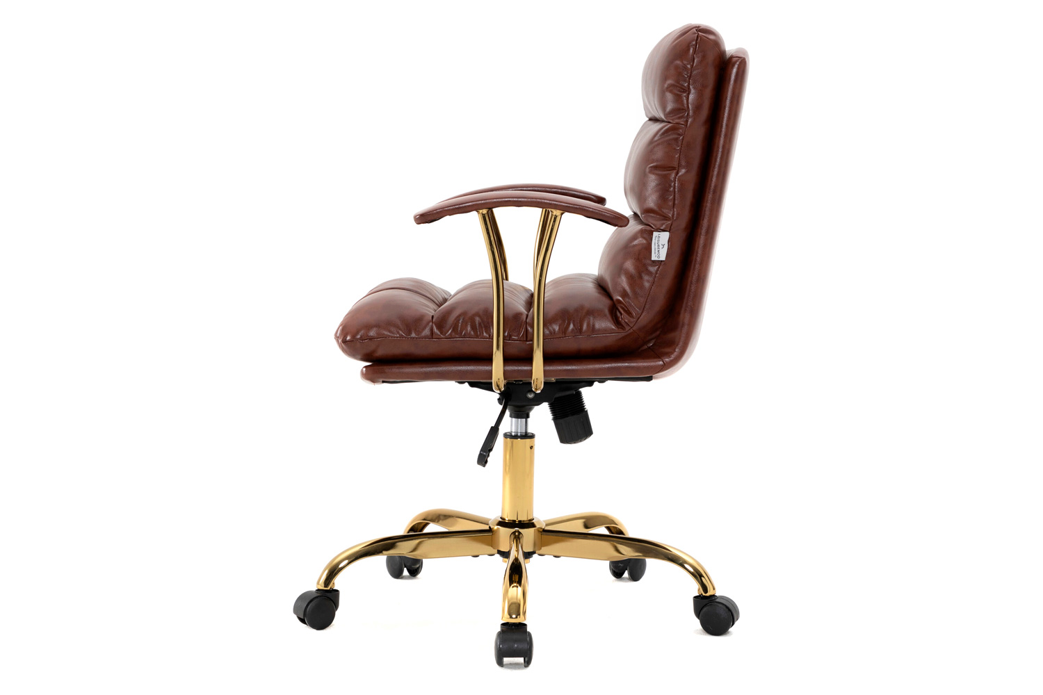 LeisureMod Regina Modern Leather Adjustable Conference Office Chair - Walnut/Brown