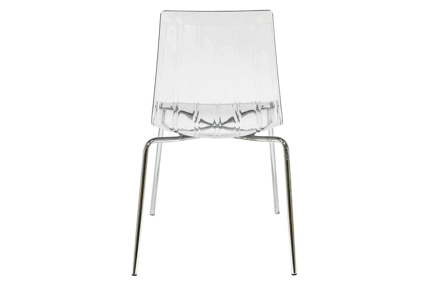 LeisureMod Ralph Modern Pinstripe Design Dining Chair - Clear