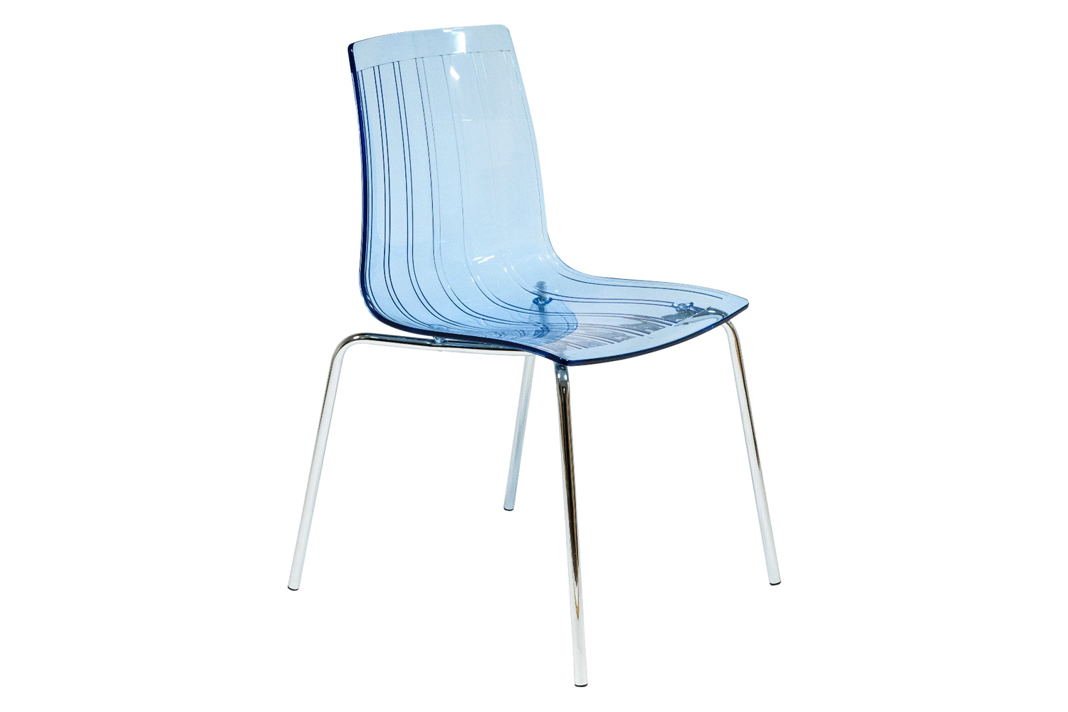 LeisureMod Ralph Modern Pinstripe Design Dining Chair