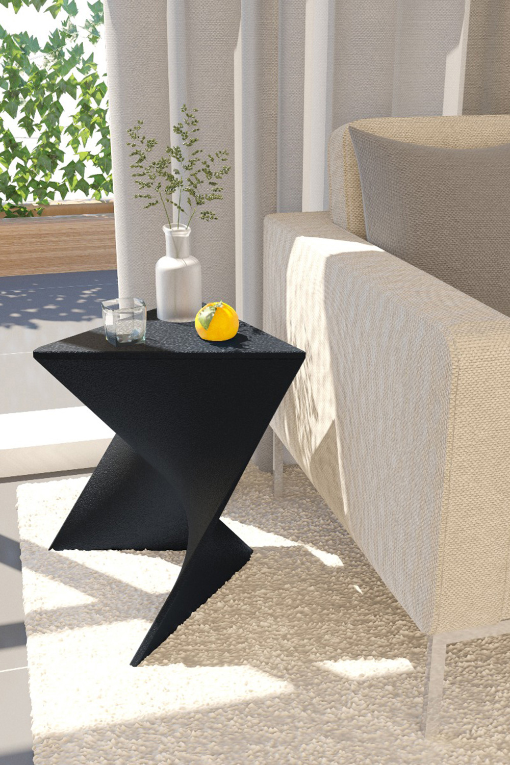 LeisureMod Randolph Modern Side End Table - Black