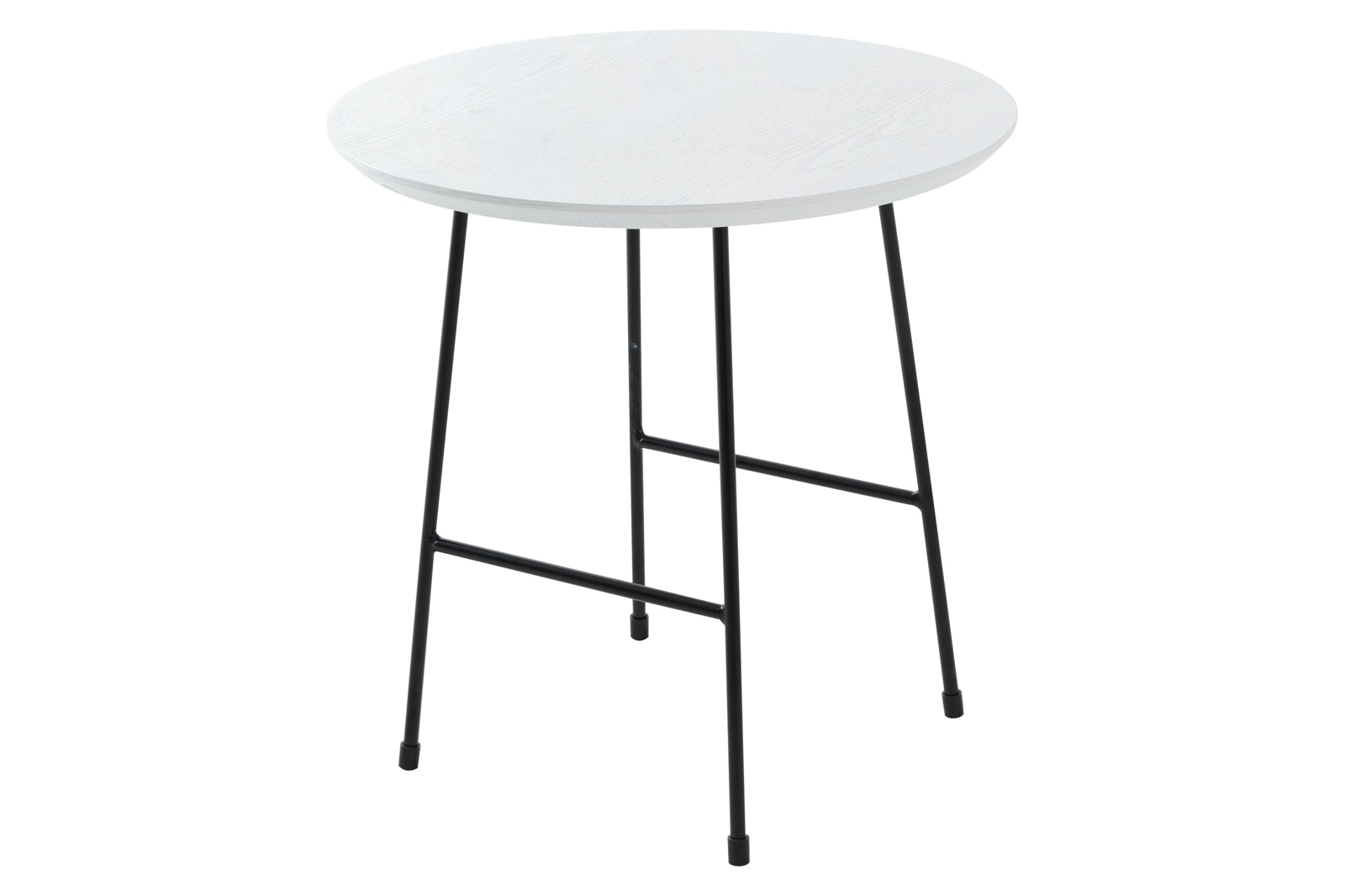 LeisureMod Rossmore Black Base Side Table - White