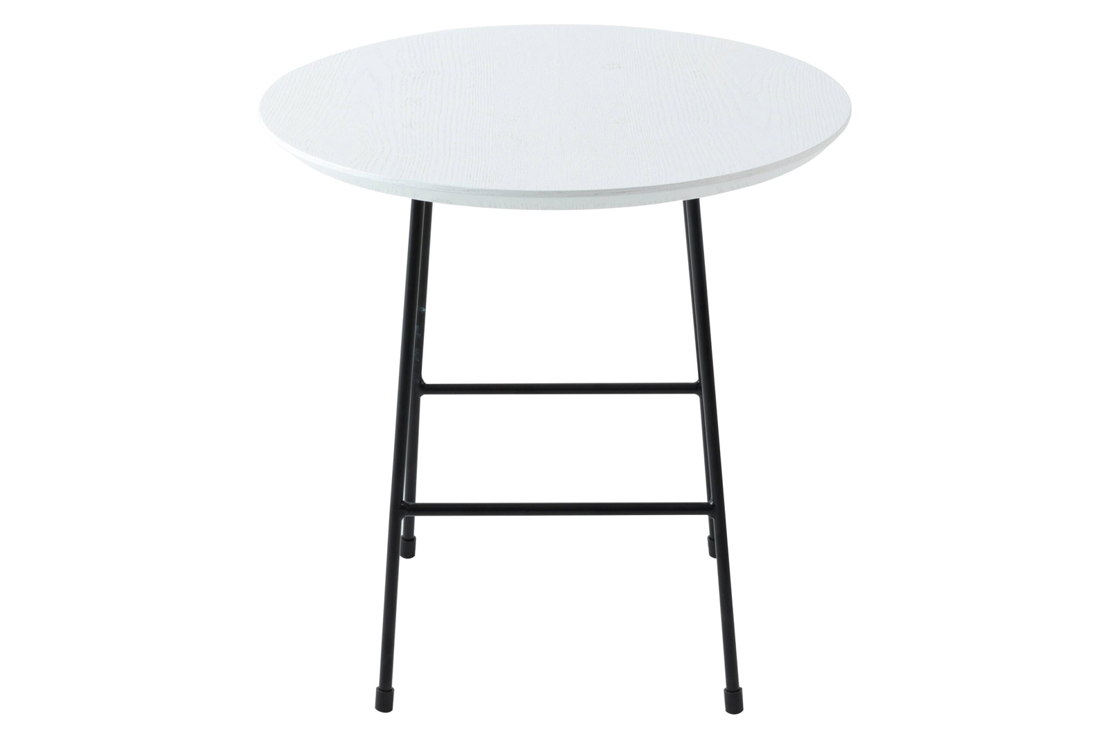 LeisureMod Rossmore Black Base Side Table - White