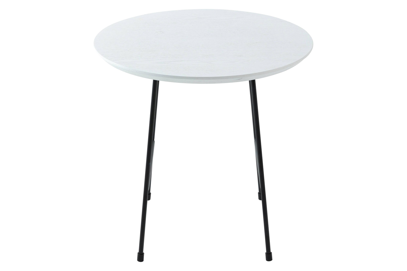 LeisureMod Rossmore Black Base Side Table - White