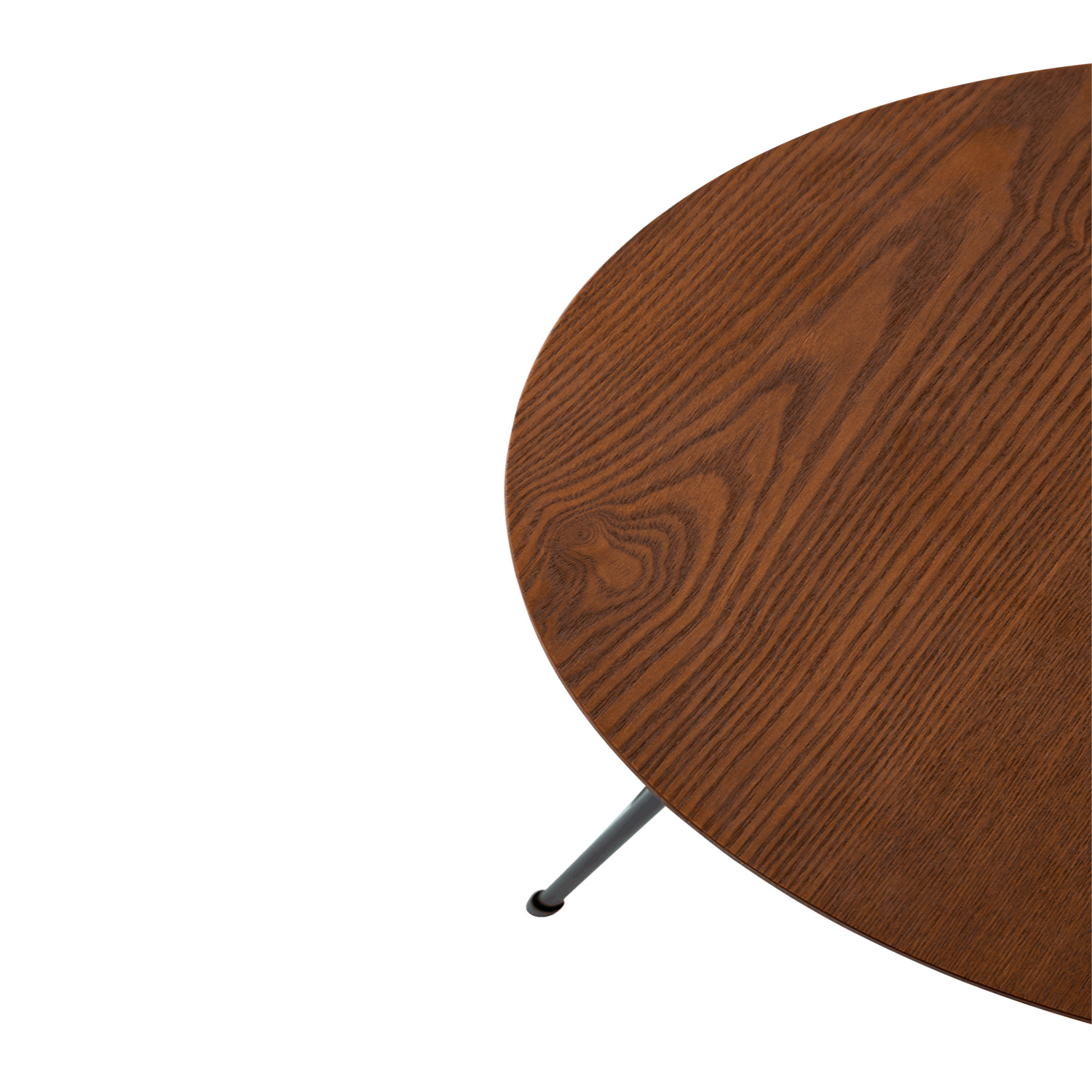 LeisureMod Rossmore Black Base Side Table - Walnut