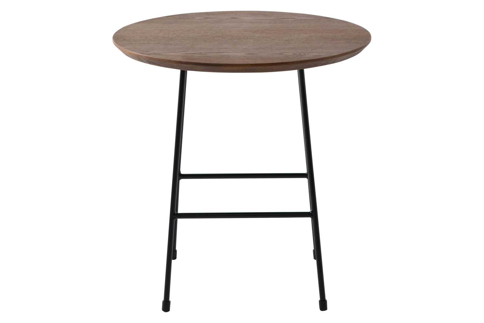 LeisureMod Rossmore Black Base Side Table - Walnut