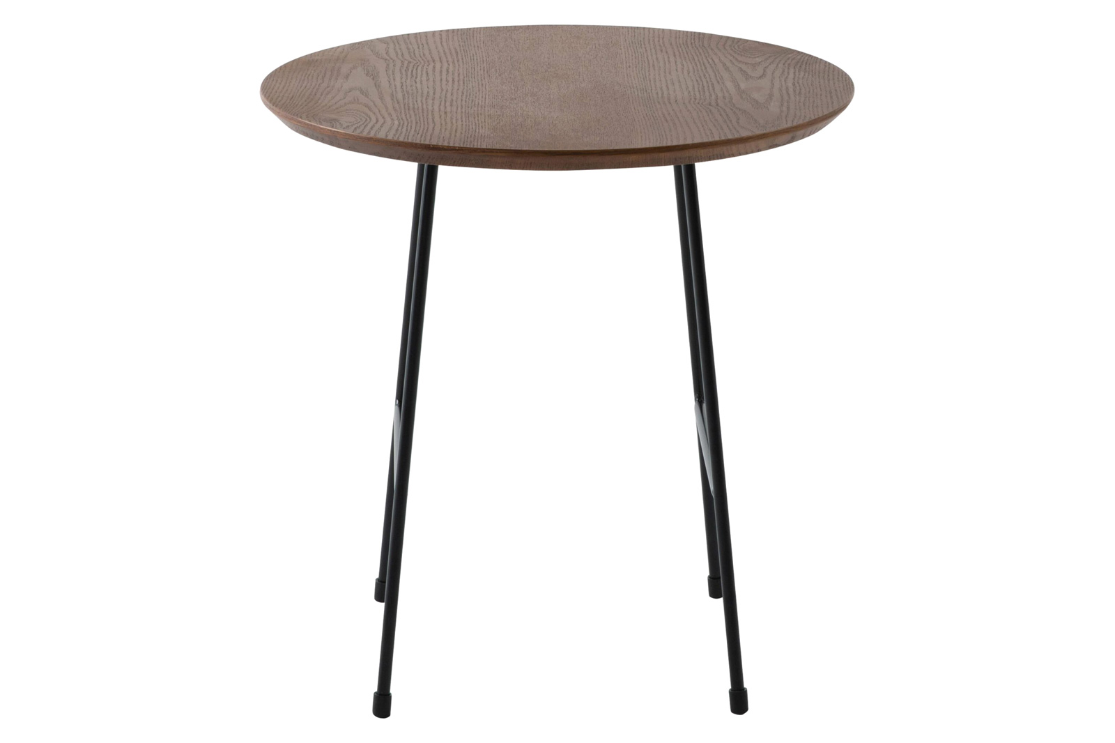 LeisureMod Rossmore Black Base Side Table - Walnut