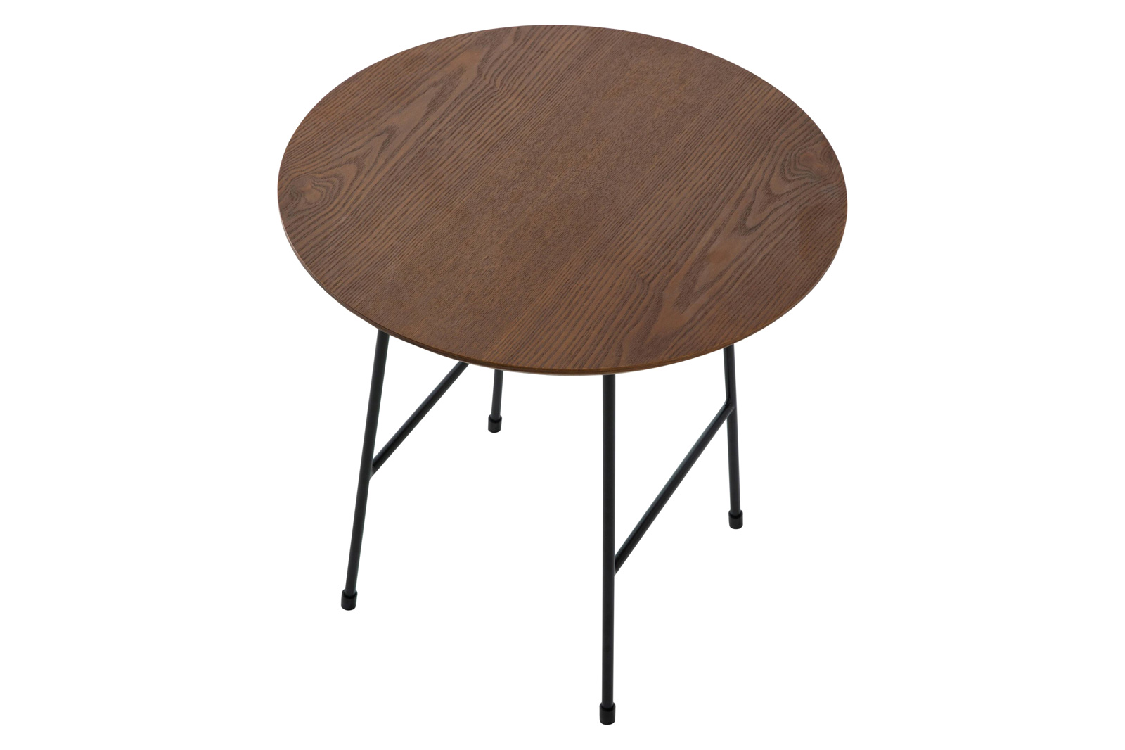 LeisureMod Rossmore Black Base Side Table - Walnut