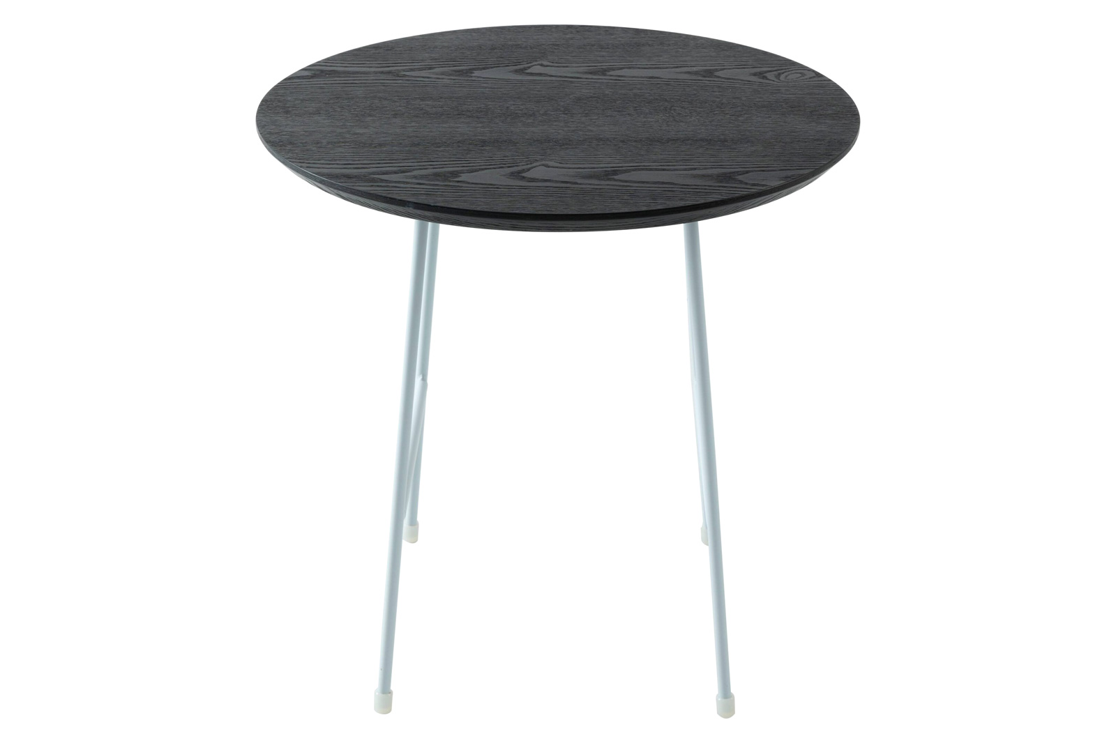 LeisureMod Rossmore White Base Side Table - Black