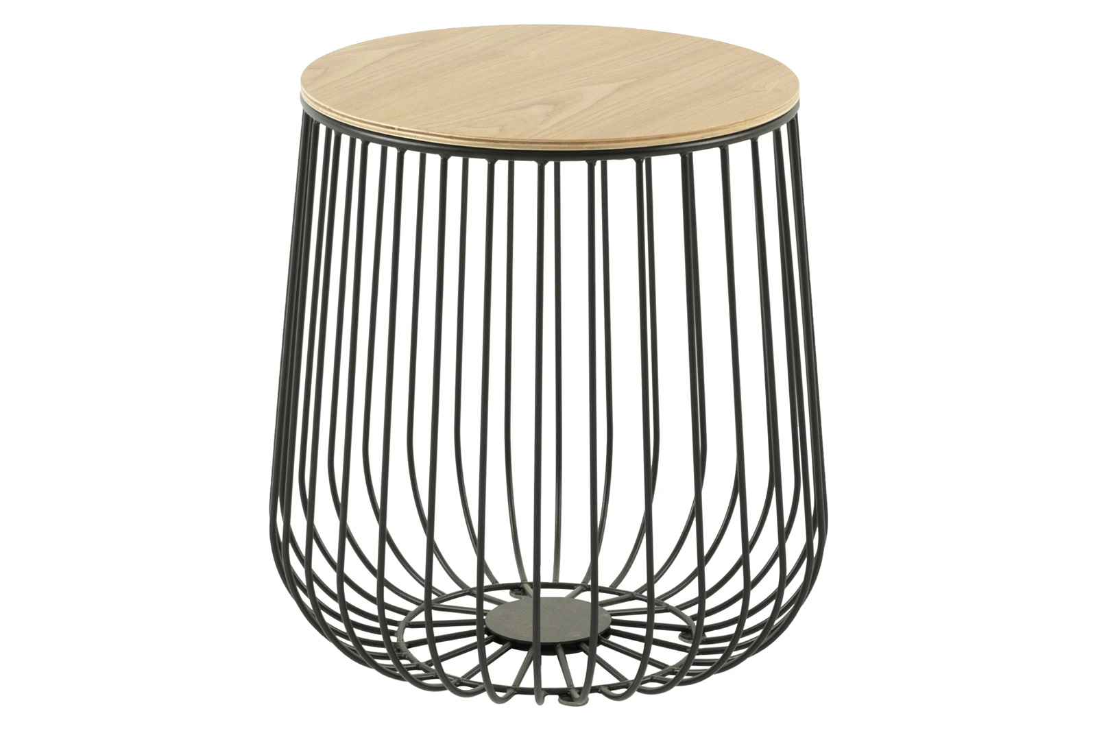 LeisureMod Runswick Modern Wood Top End Table With Metal Base