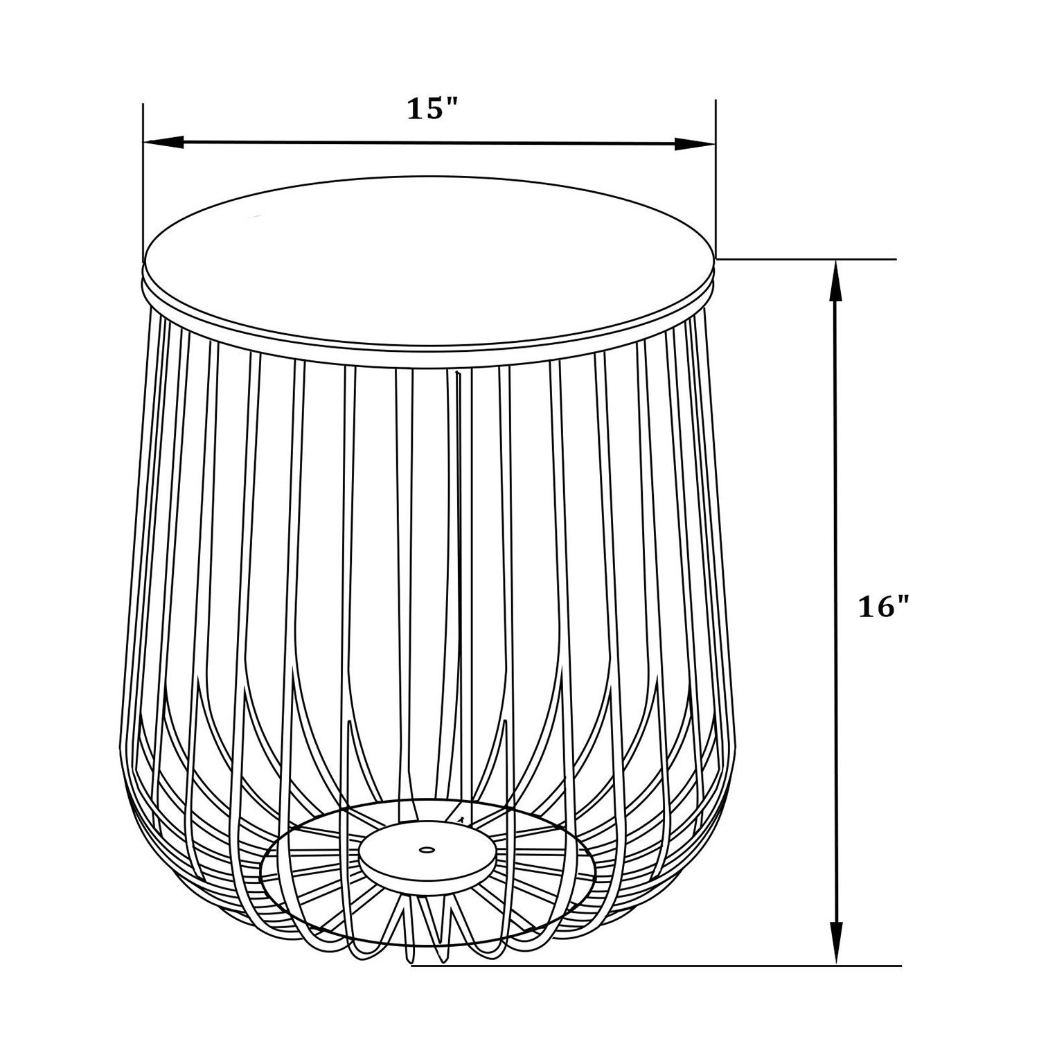 LeisureMod Runswick Modern Wood Top End Table With Metal Base - Natural Wood