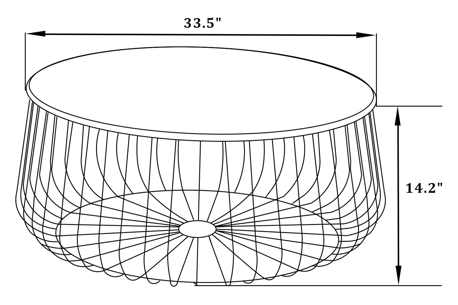 LeisureMod Runswick Modern Wood Top Coffee Table With Metal Base - Natural Wood