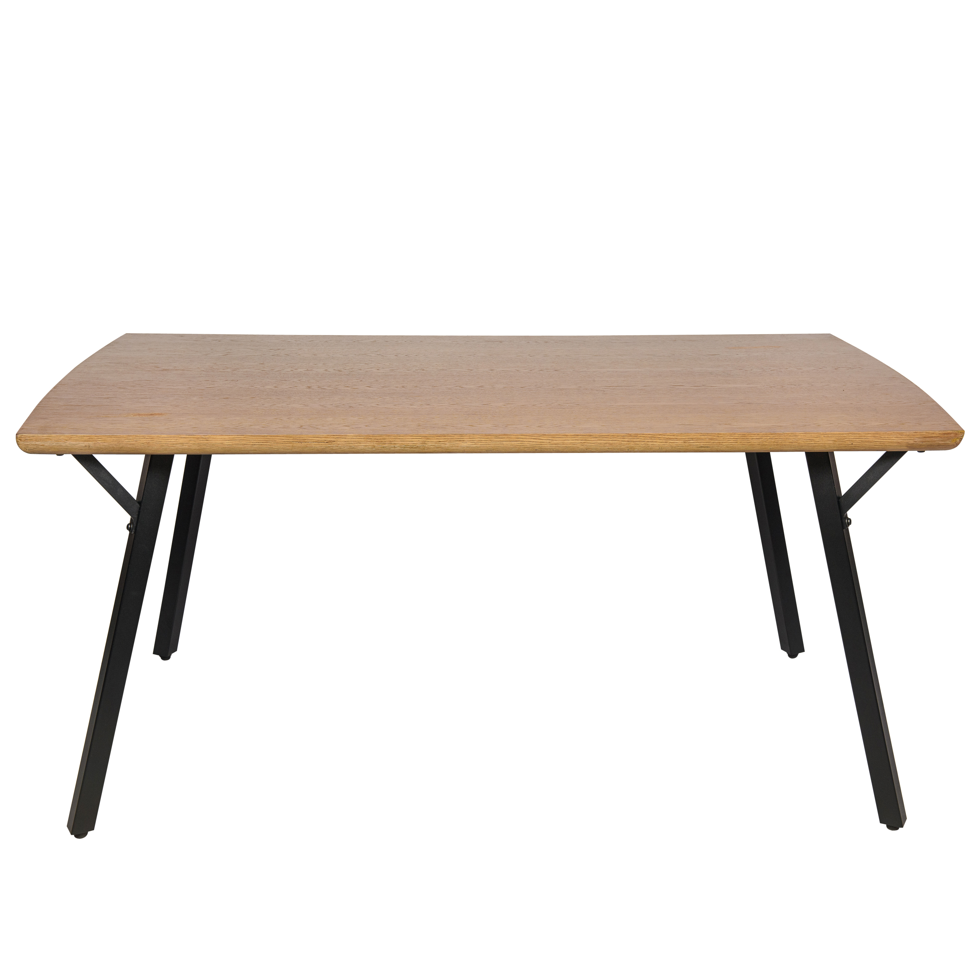 LeisureMod Ravenna Modern 63" Rectangular Wood Dining Table with Metal Y-Shaped Joint Legs - White Oak