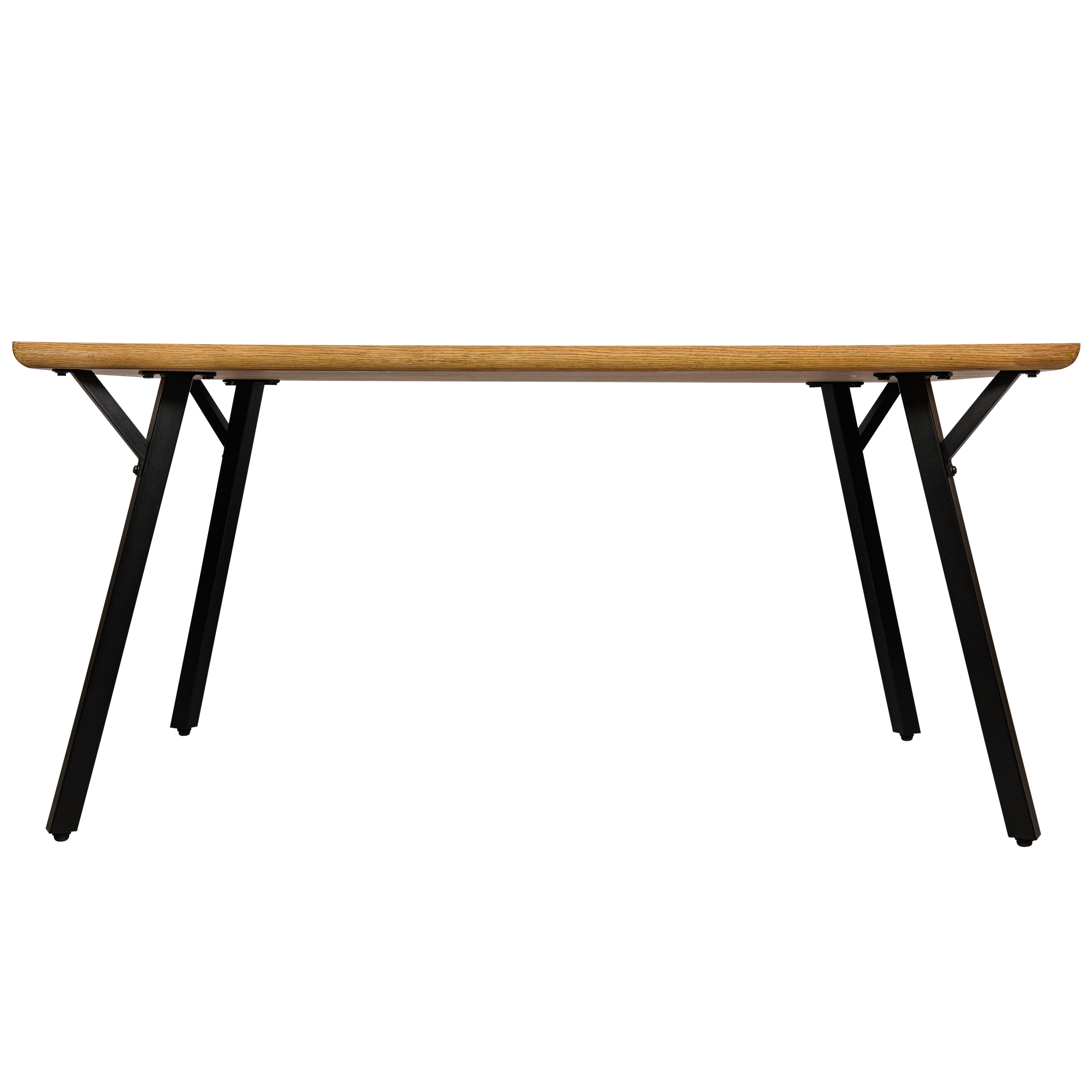 LeisureMod Ravenna Modern 63" Rectangular Wood Dining Table with Metal Y-Shaped Joint Legs - White Oak