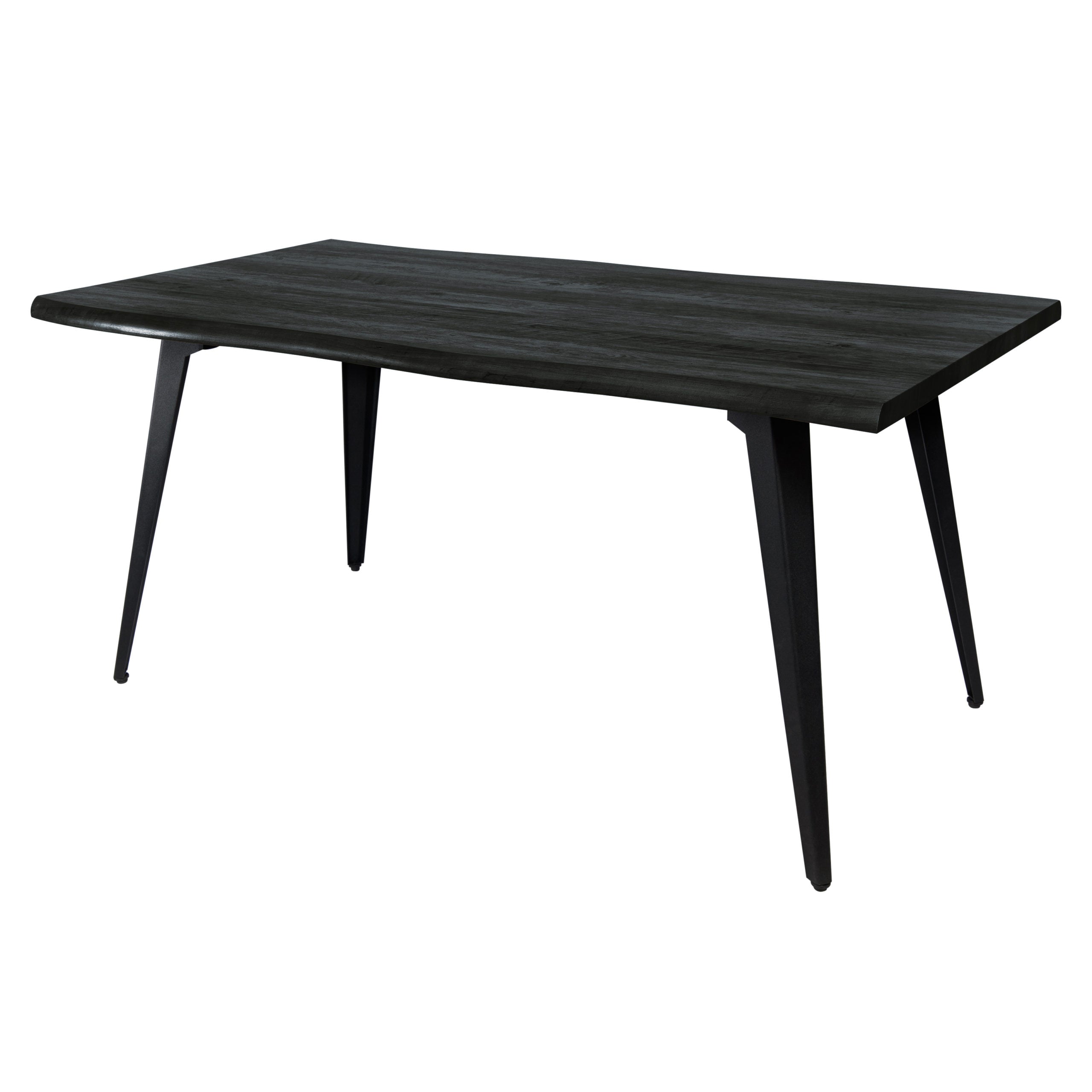 LeisureMod Ravenna Modern 63" Rectangular Wood Dining Table with Metal Legs