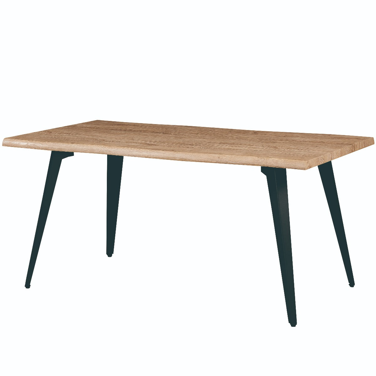 LeisureMod Ravenna Modern 63" Rectangular Wood Dining Table with Metal Legs