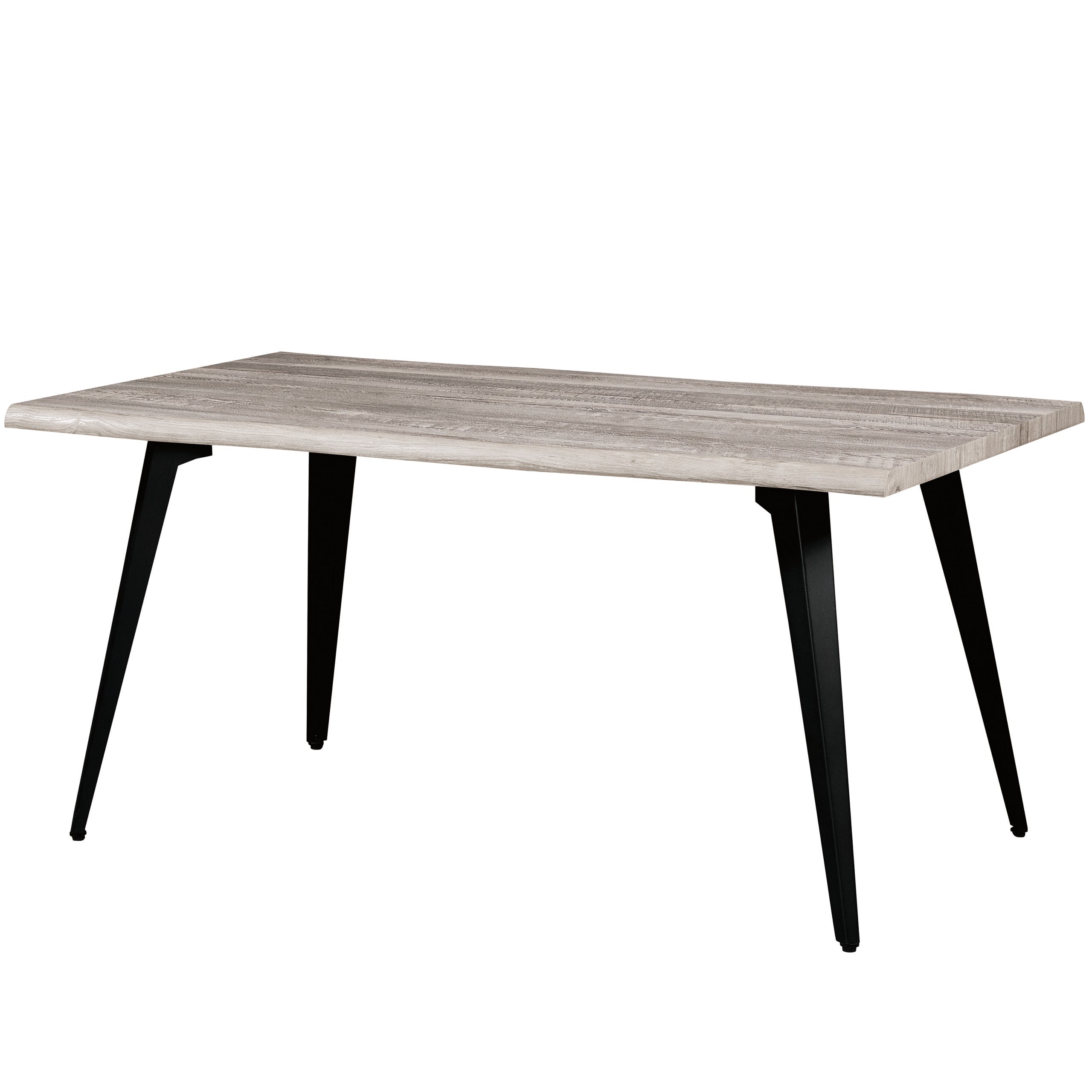 LeisureMod Ravenna Modern 63" Rectangular Wood Dining Table with Metal Legs