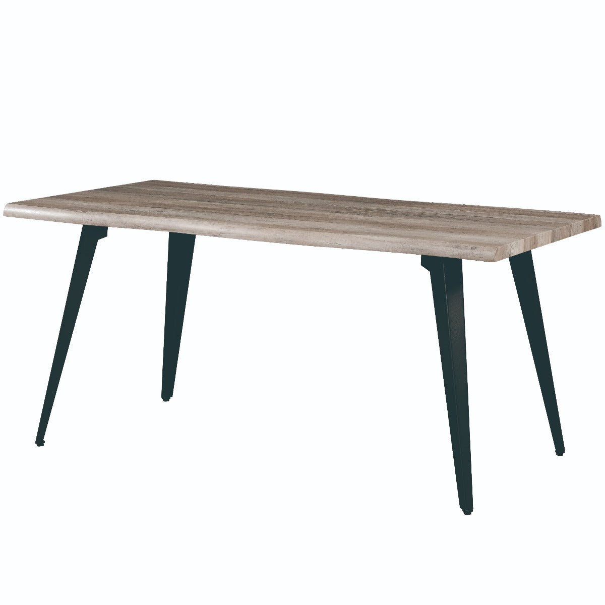 LeisureMod Ravenna Modern 63" Rectangular Wood Dining Table with Metal Legs